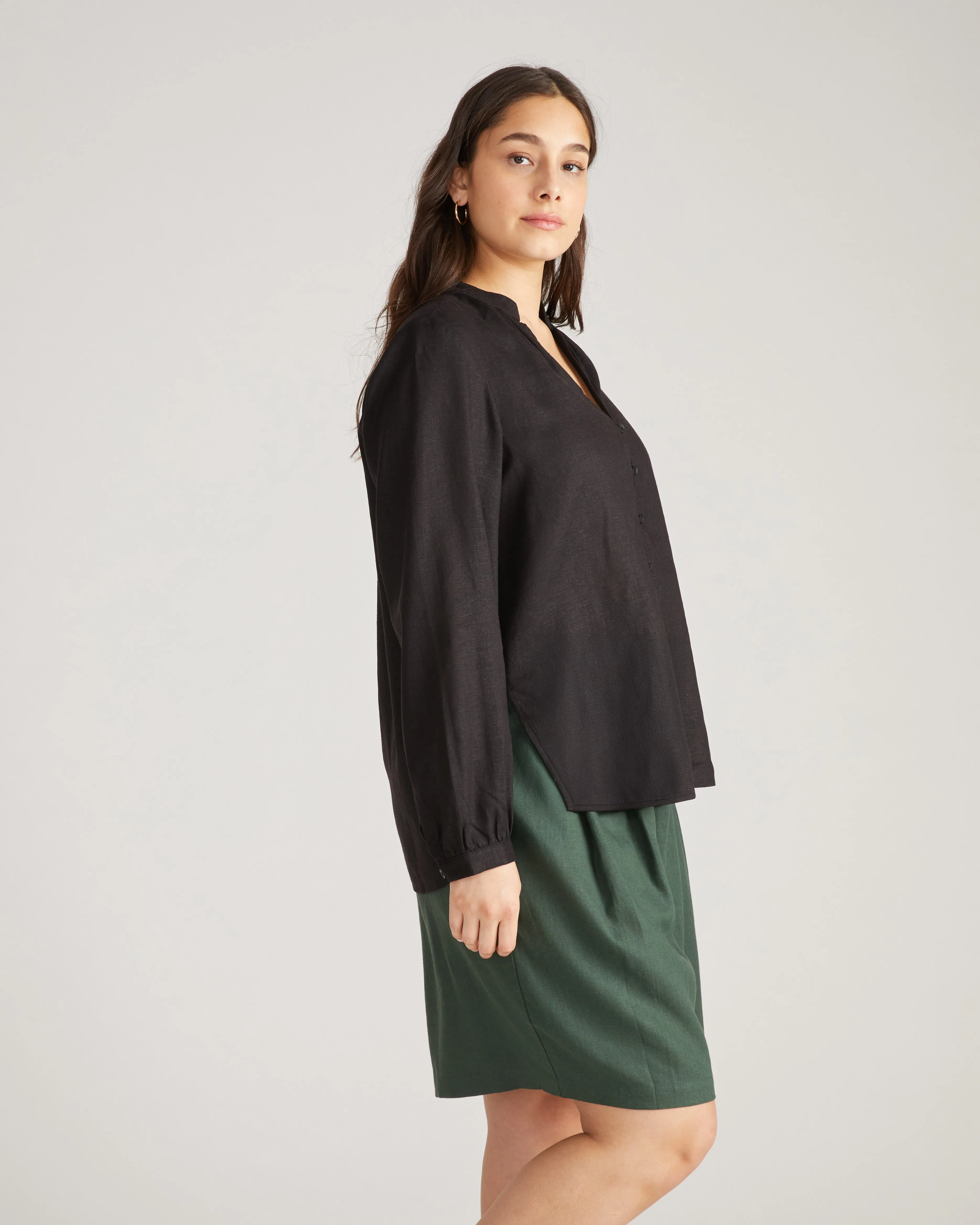 Avalon Linen Blouse - Black sold by Universal Standard product image thumbnail 4