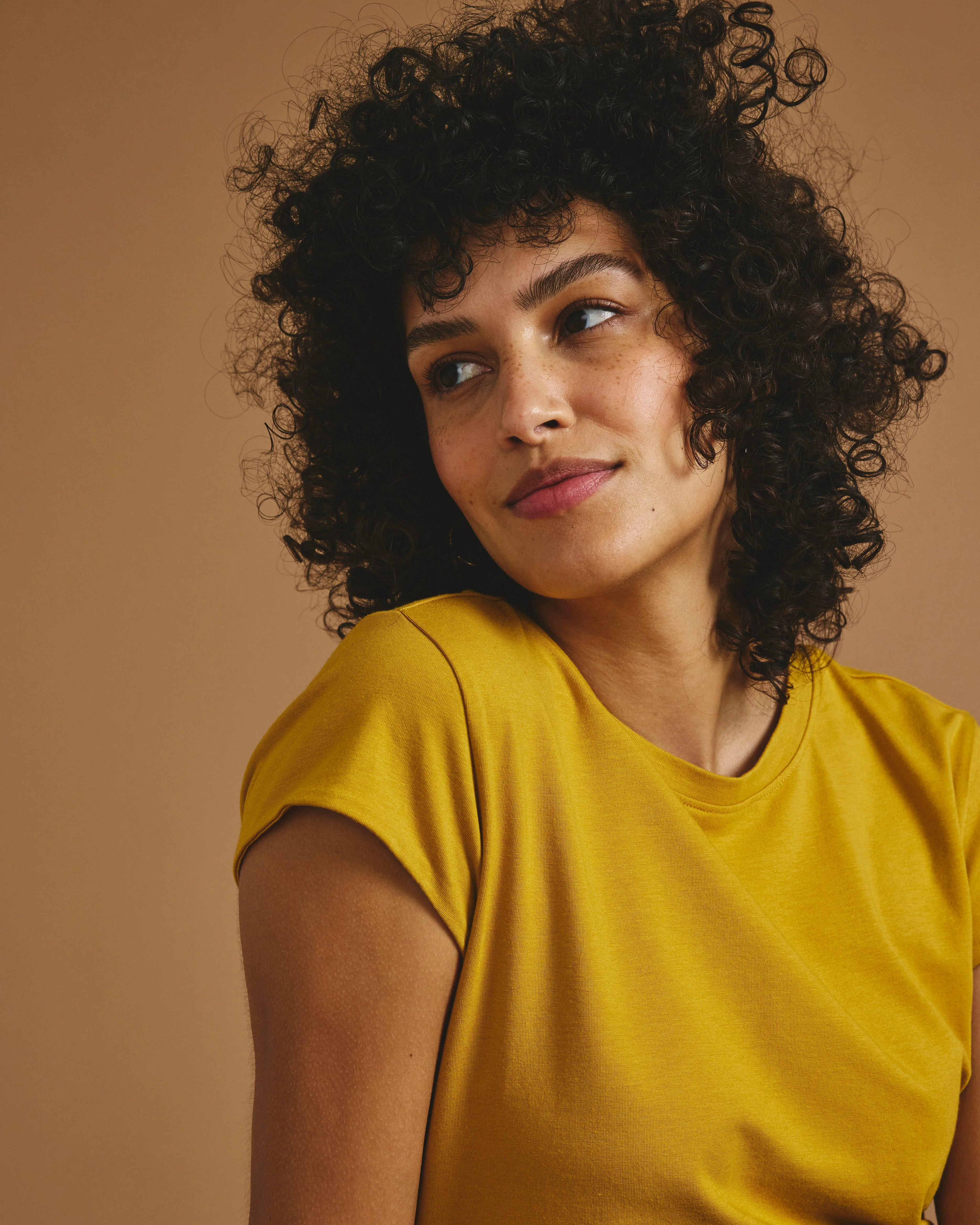 Ashley Cap Sleeve Tee - Yellow Ochre sold by Universal Standard product image thumbnail 2