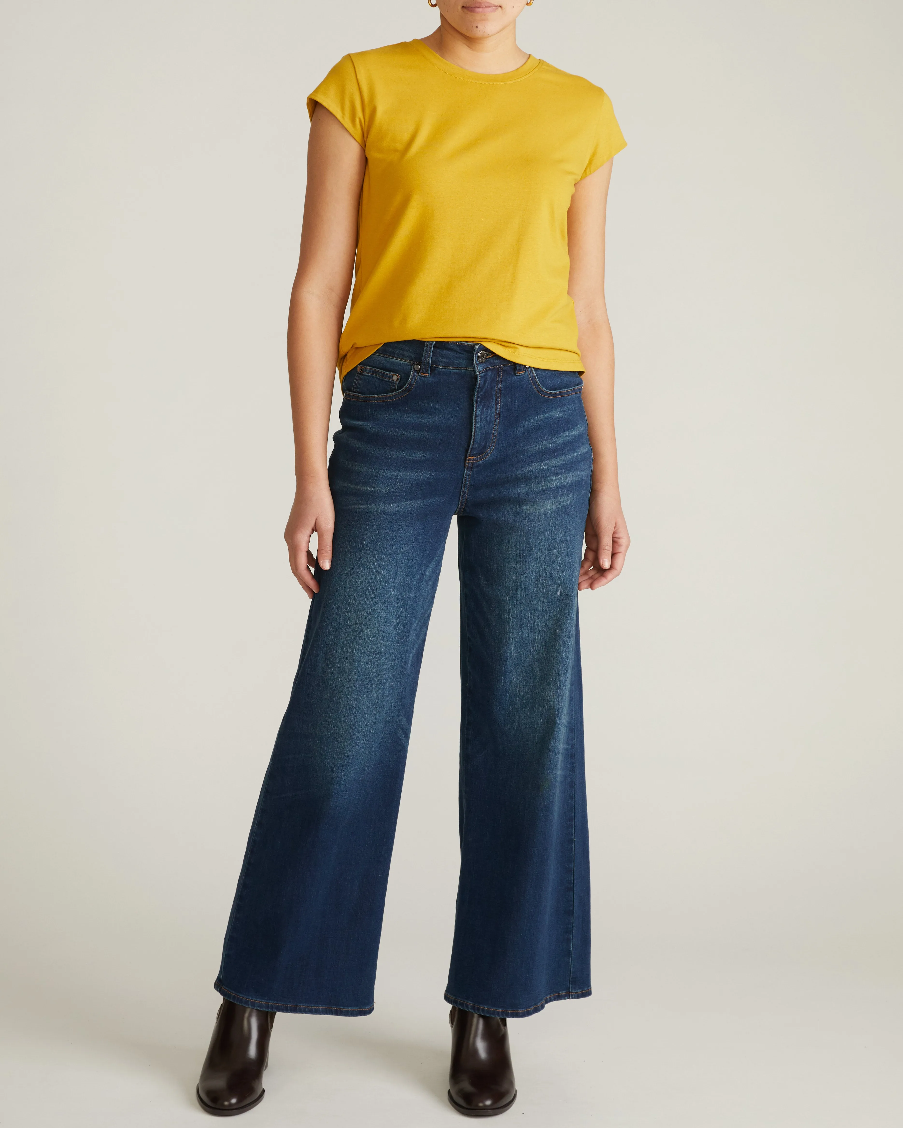 Ashley Cap Sleeve Tee - Yellow Ochre sold by Universal Standard product image thumbnail 5