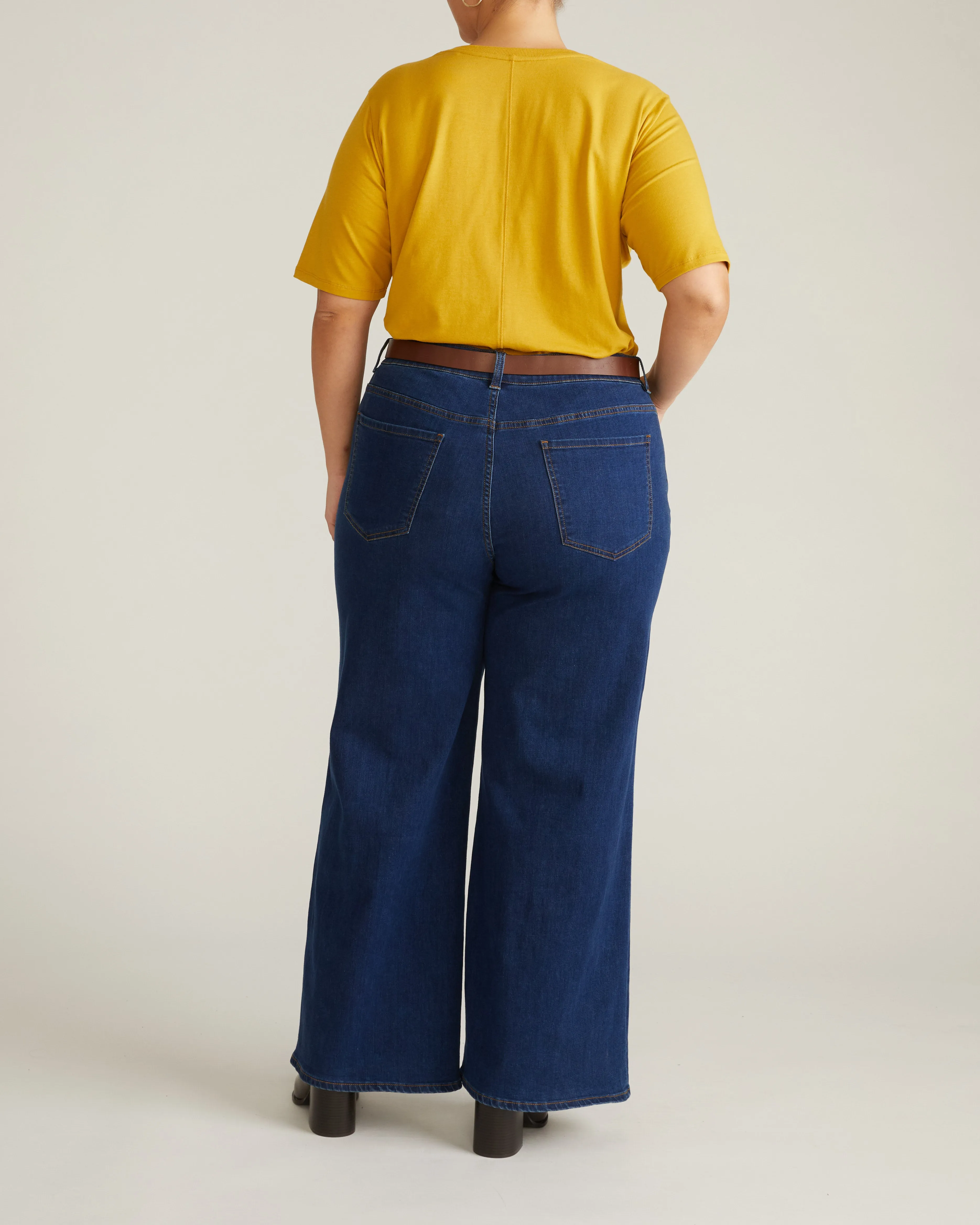 Maia Stovepipe Sleeve V Neck Tee - Yellow Ochre sold by Universal Standard product image thumbnail 5