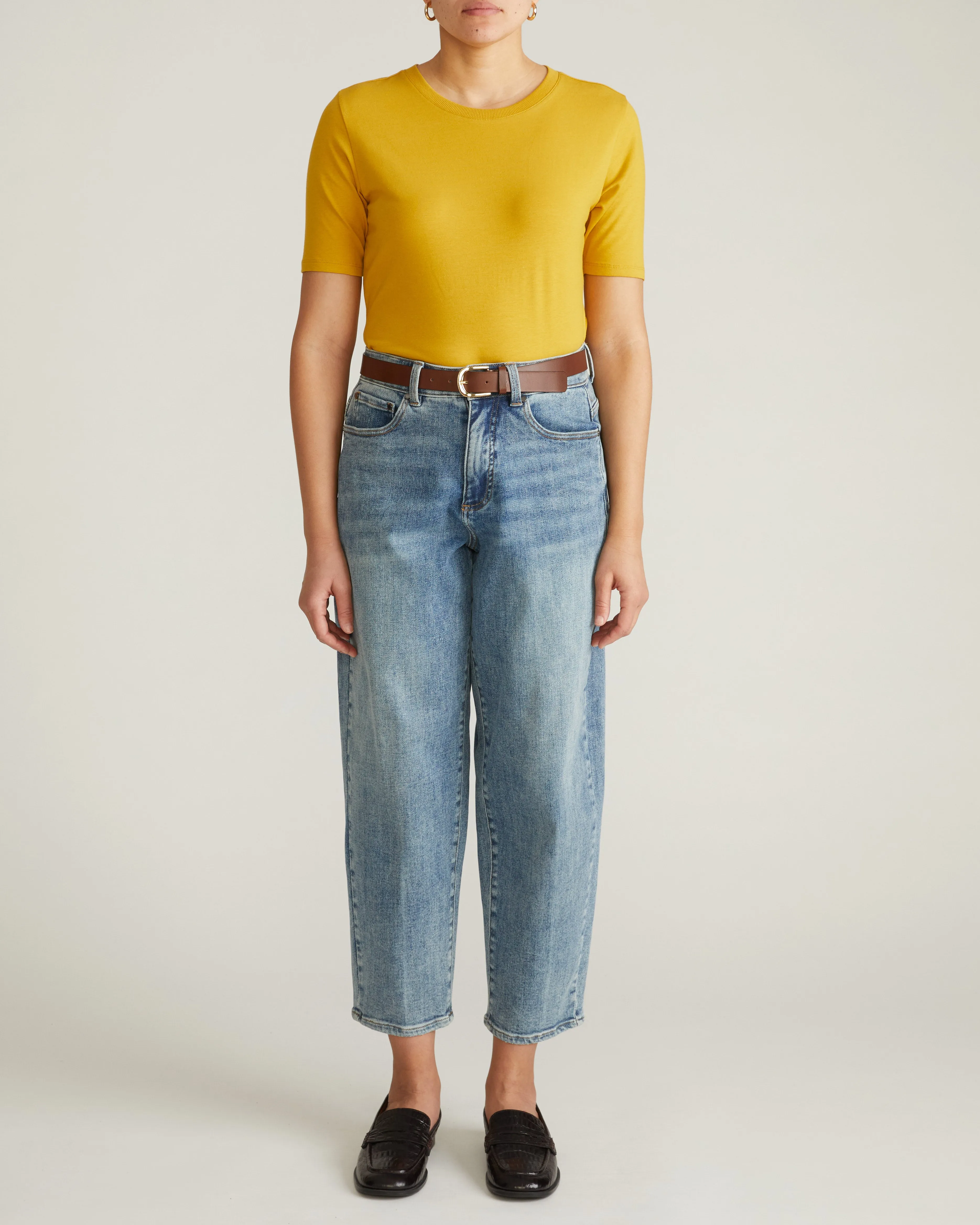 Maia Stovepipe Sleeve Tee - Yellow Ochre sold by Universal Standard product image thumbnail 4