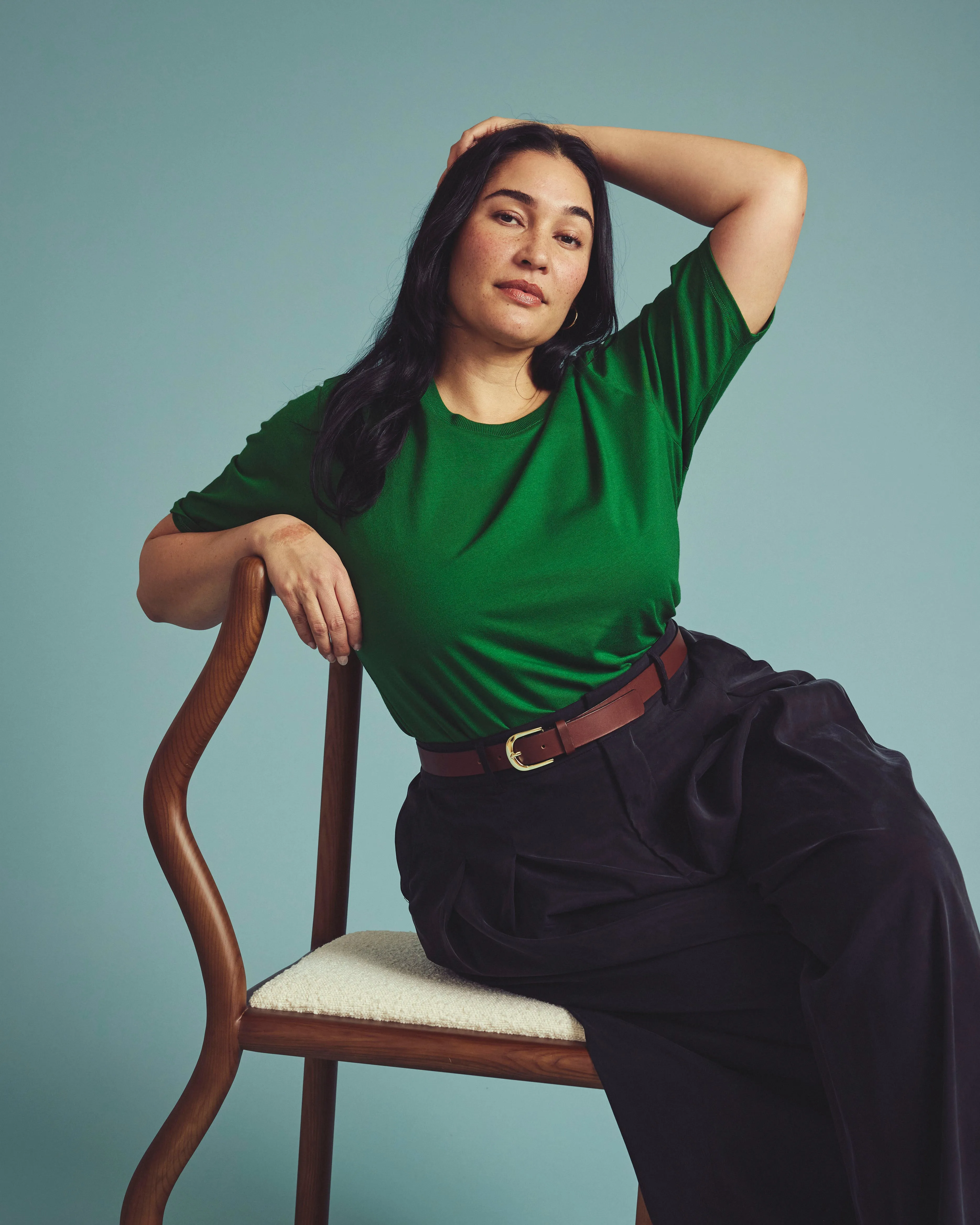 Maia Stovepipe Sleeve Tee - Green Park sold by Universal Standard