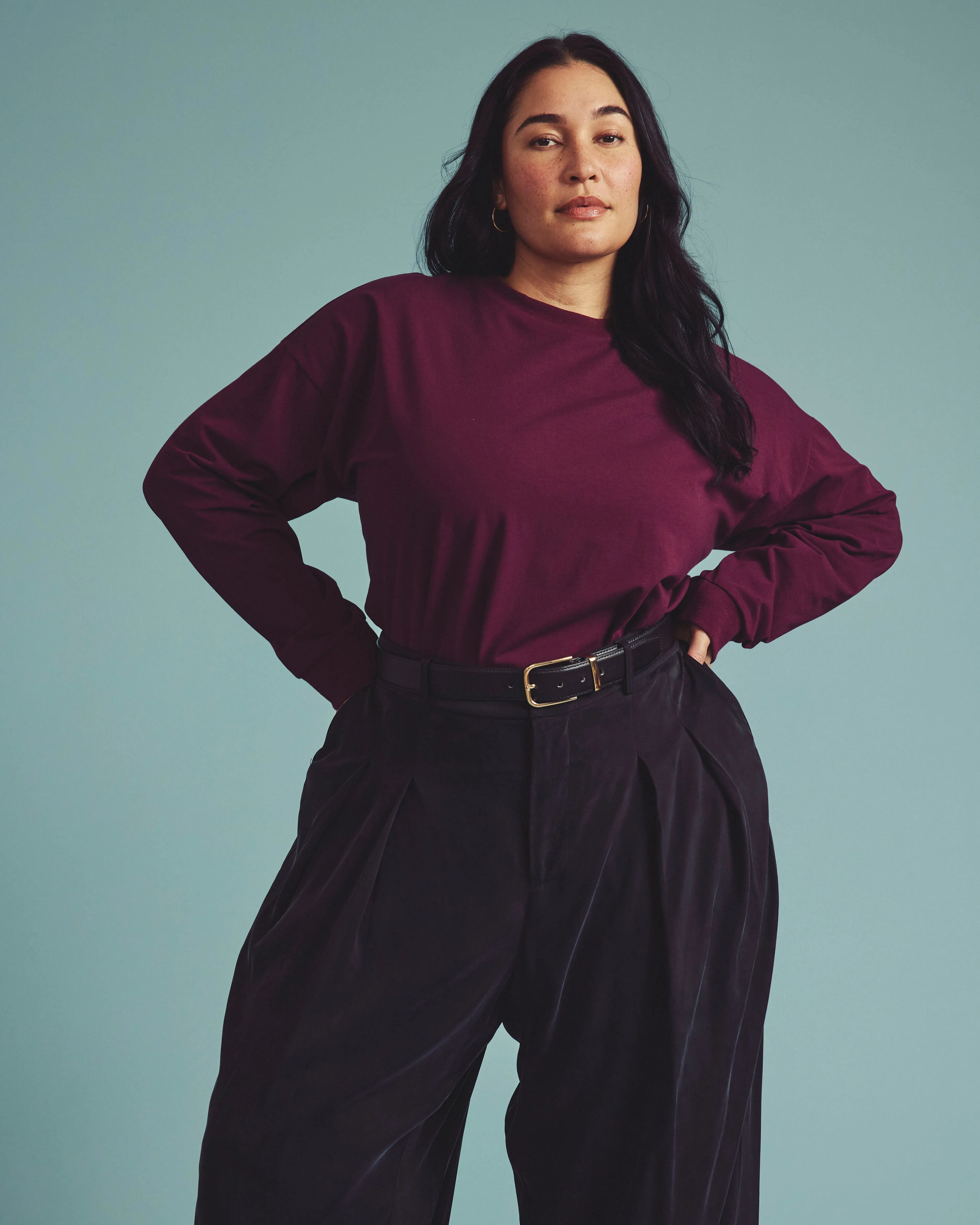 Long Sleeve Relaxed Tee - Acai sold by Universal Standard product image thumbnail 3