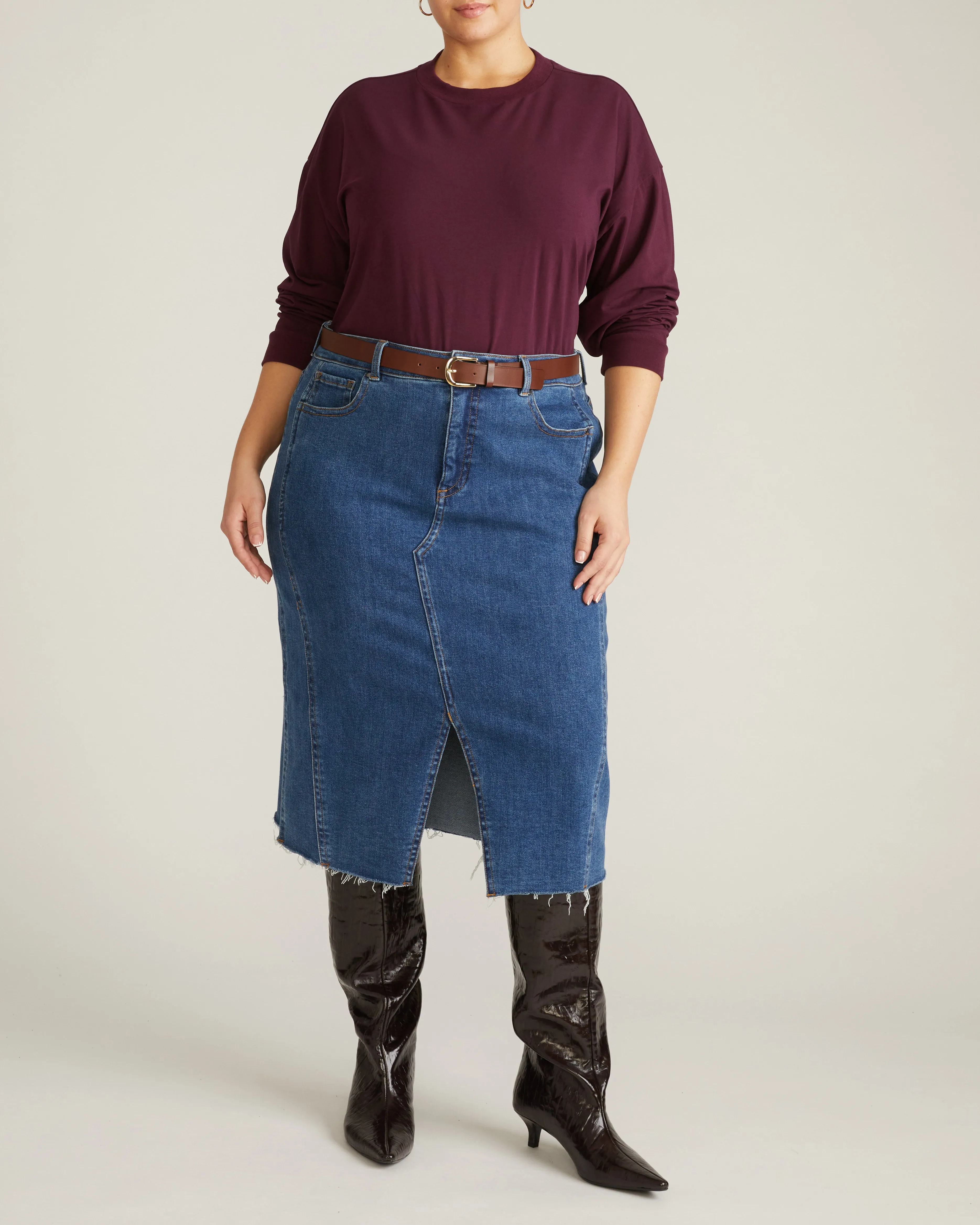 Long Sleeve Relaxed Tee - Acai sold by Universal Standard product image thumbnail 4