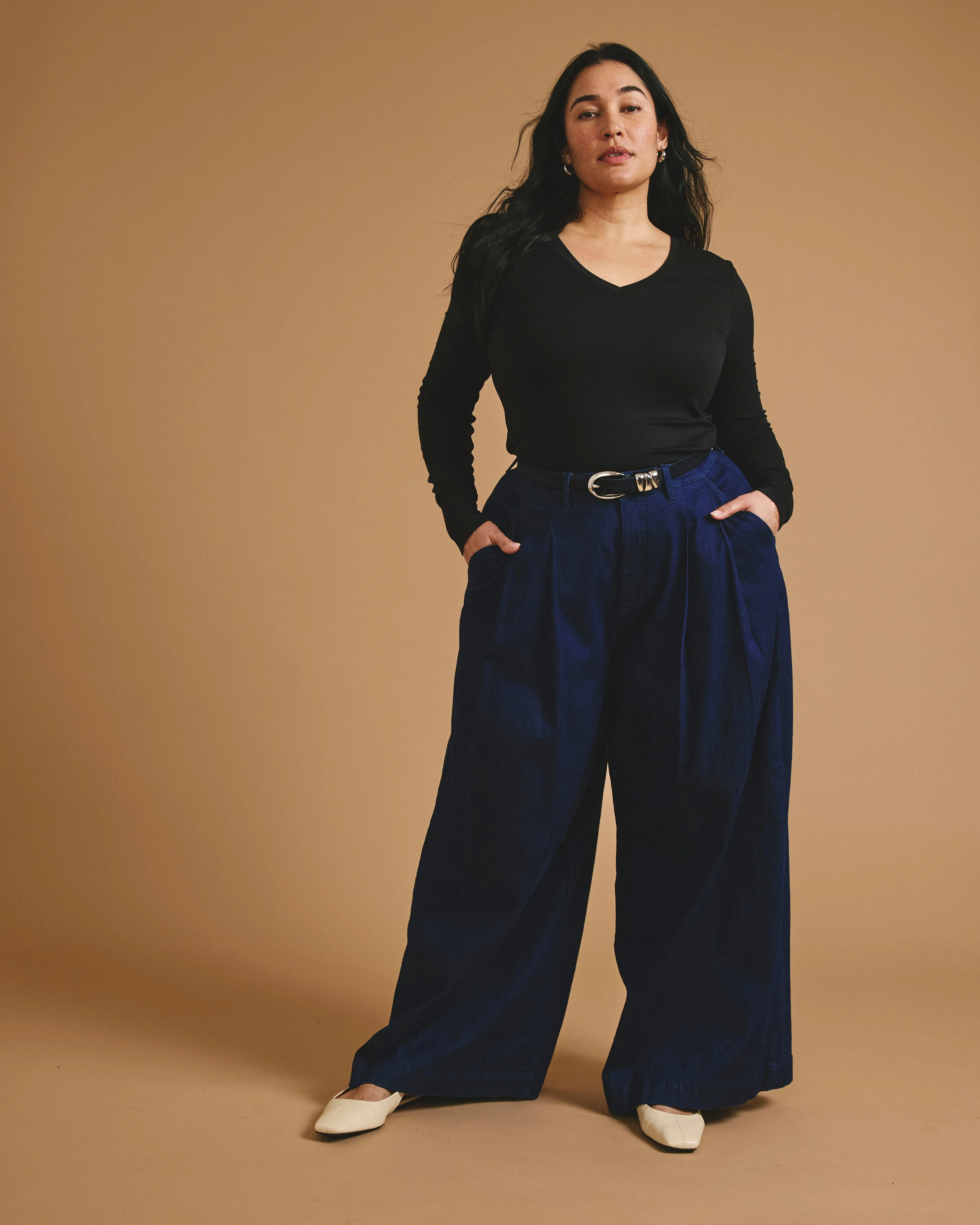 Cloud Rib Long Sleeve V-Neck Tee - Black sold by Universal Standard product image thumbnail 2