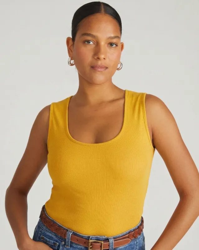 Daisy Ribbed Tank - Goldenrod made by Universal Standard