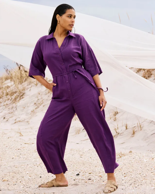 Maggie Barrel Leg Linen Jumpsuit - Dreamy Purple made by Universal Standard