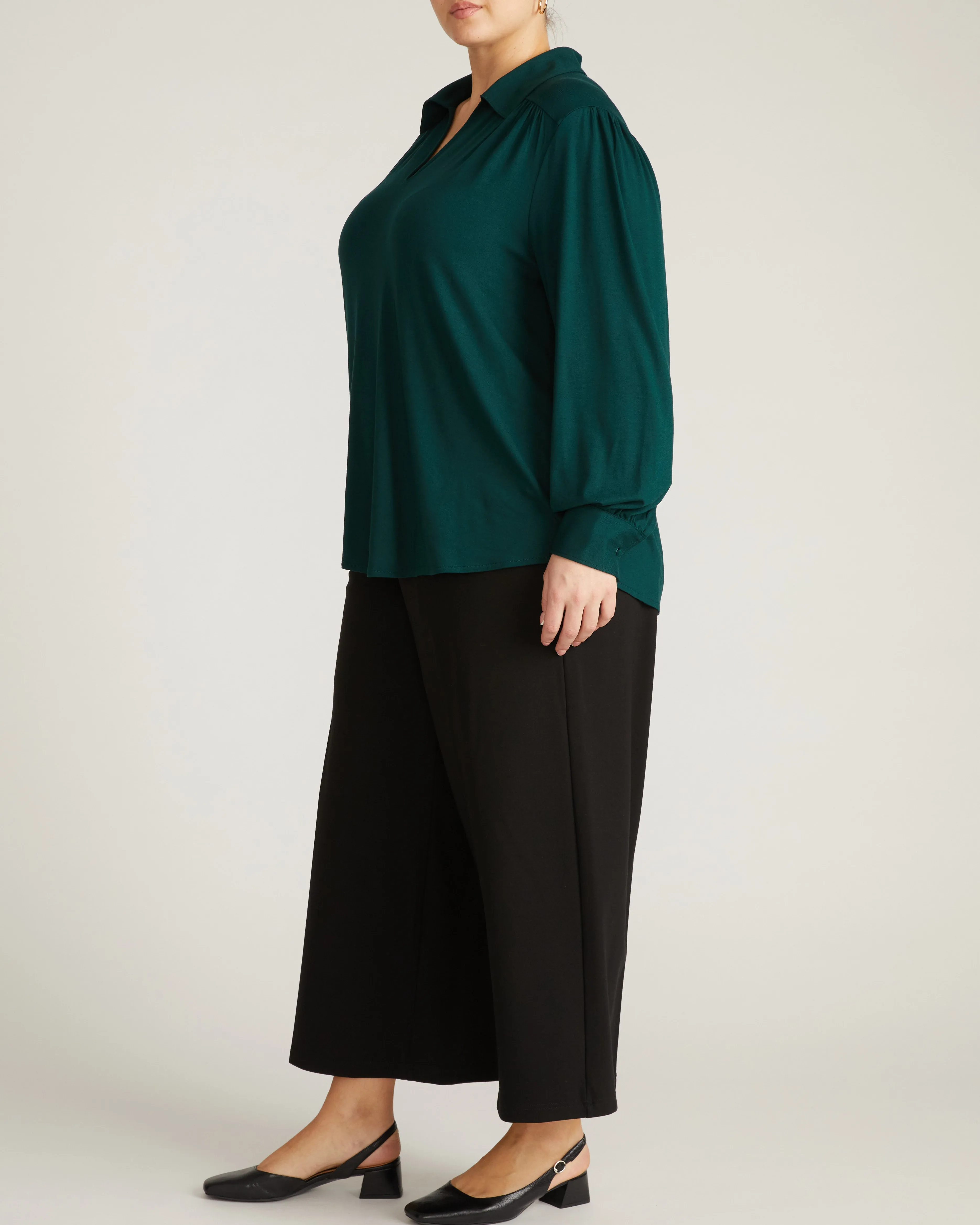 Moore Liquid Jersey Blouse - Forest Green sold by Universal Standard product image thumbnail 5