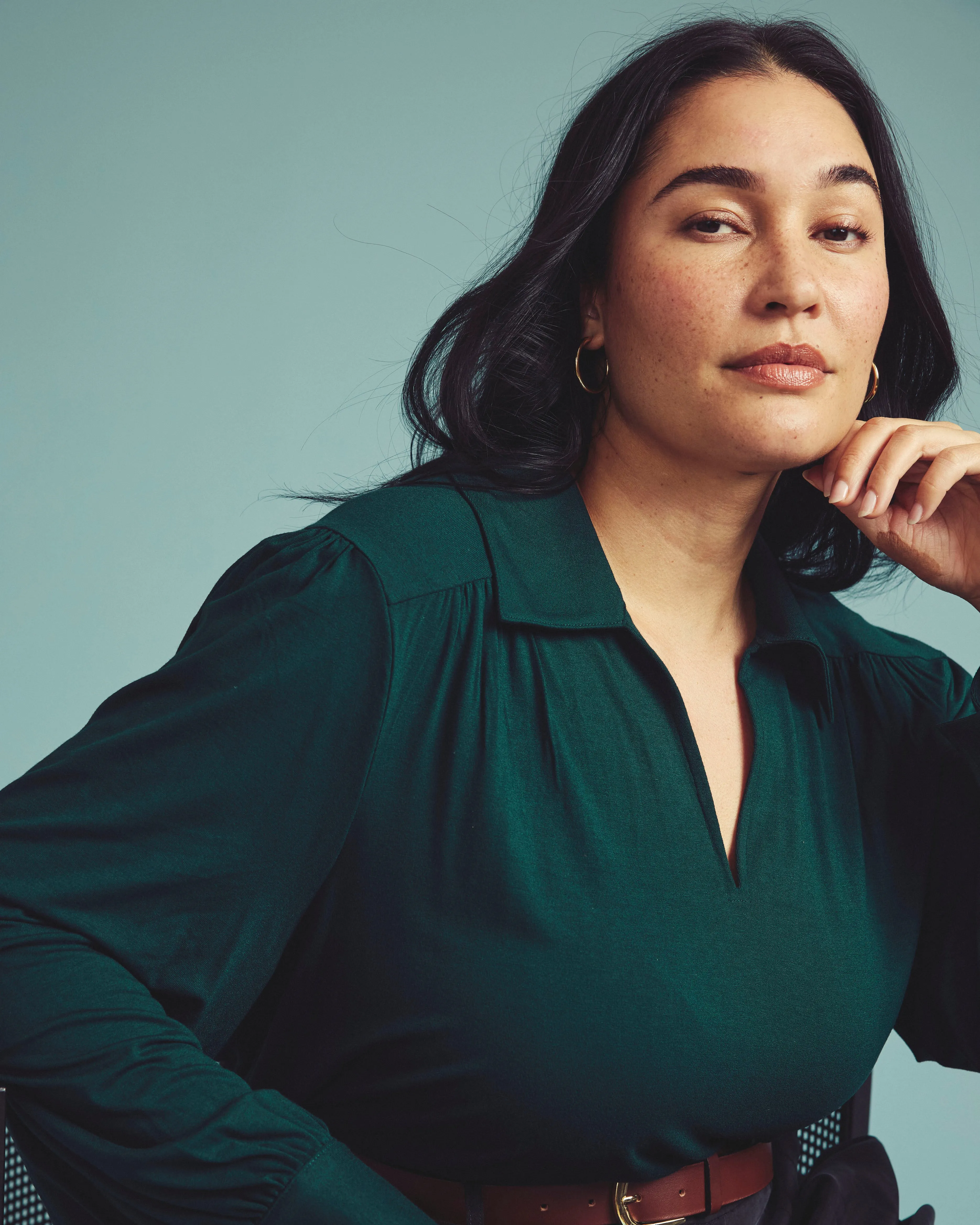 Moore Liquid Jersey Blouse - Forest Green sold by Universal Standard product image thumbnail 2