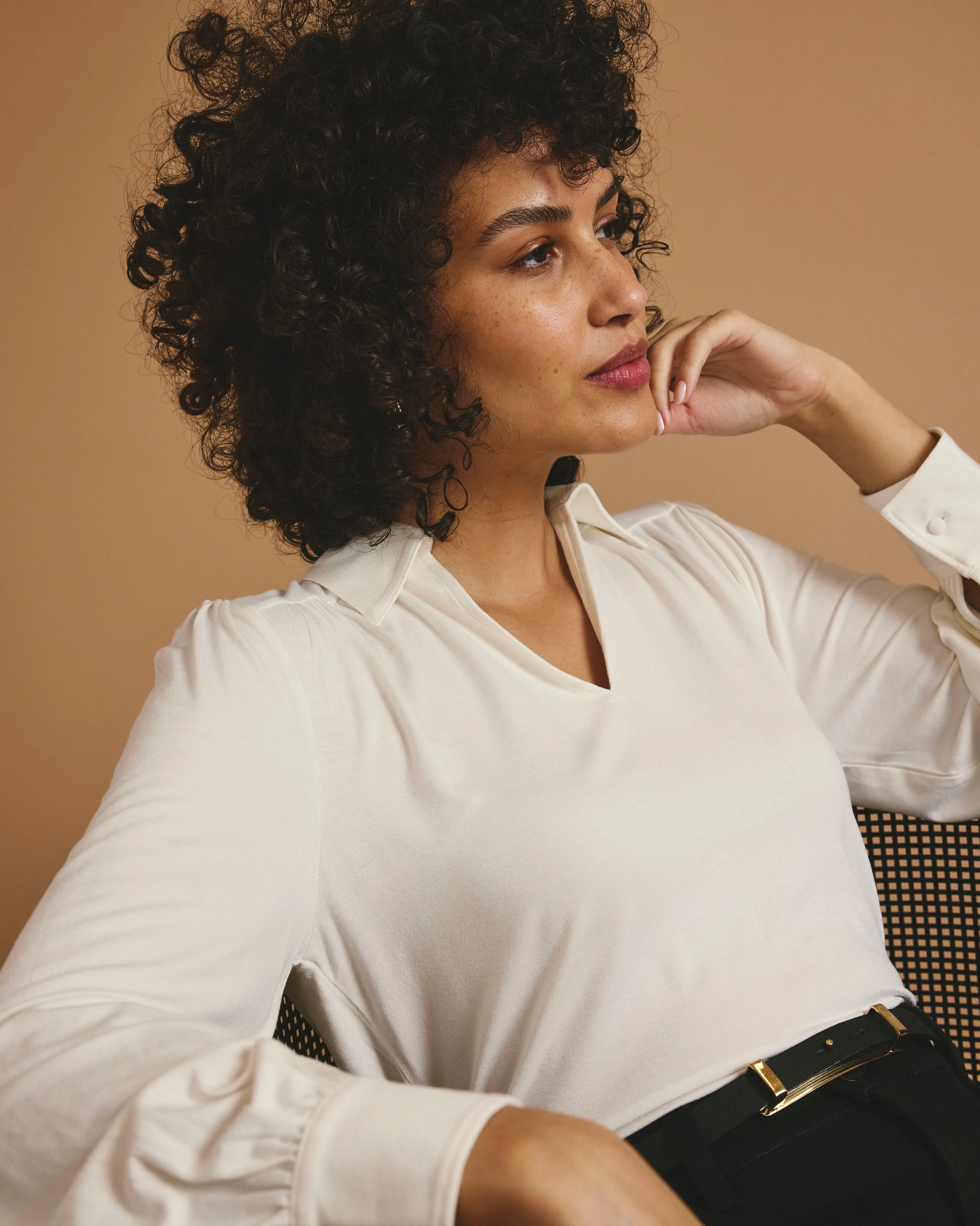 Moore Liquid Jersey Blouse - White sold by Universal Standard product image thumbnail 4