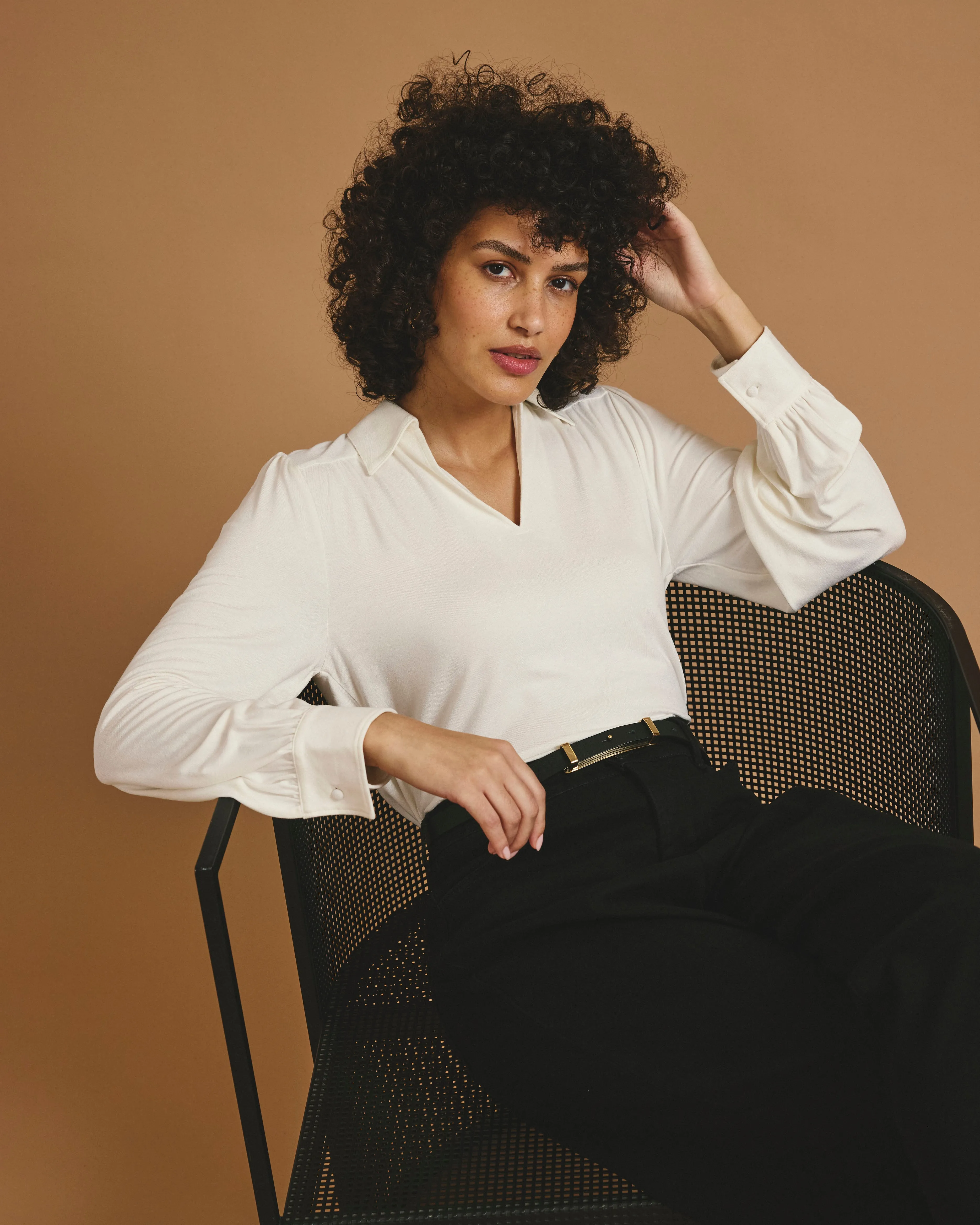 Moore Liquid Jersey Blouse - White sold by Universal Standard product image thumbnail 3