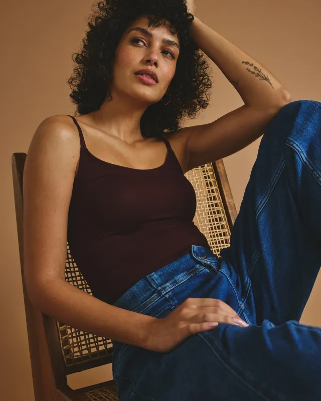 Cloud Rib Camisole - Black Cherry made by Universal Standard
