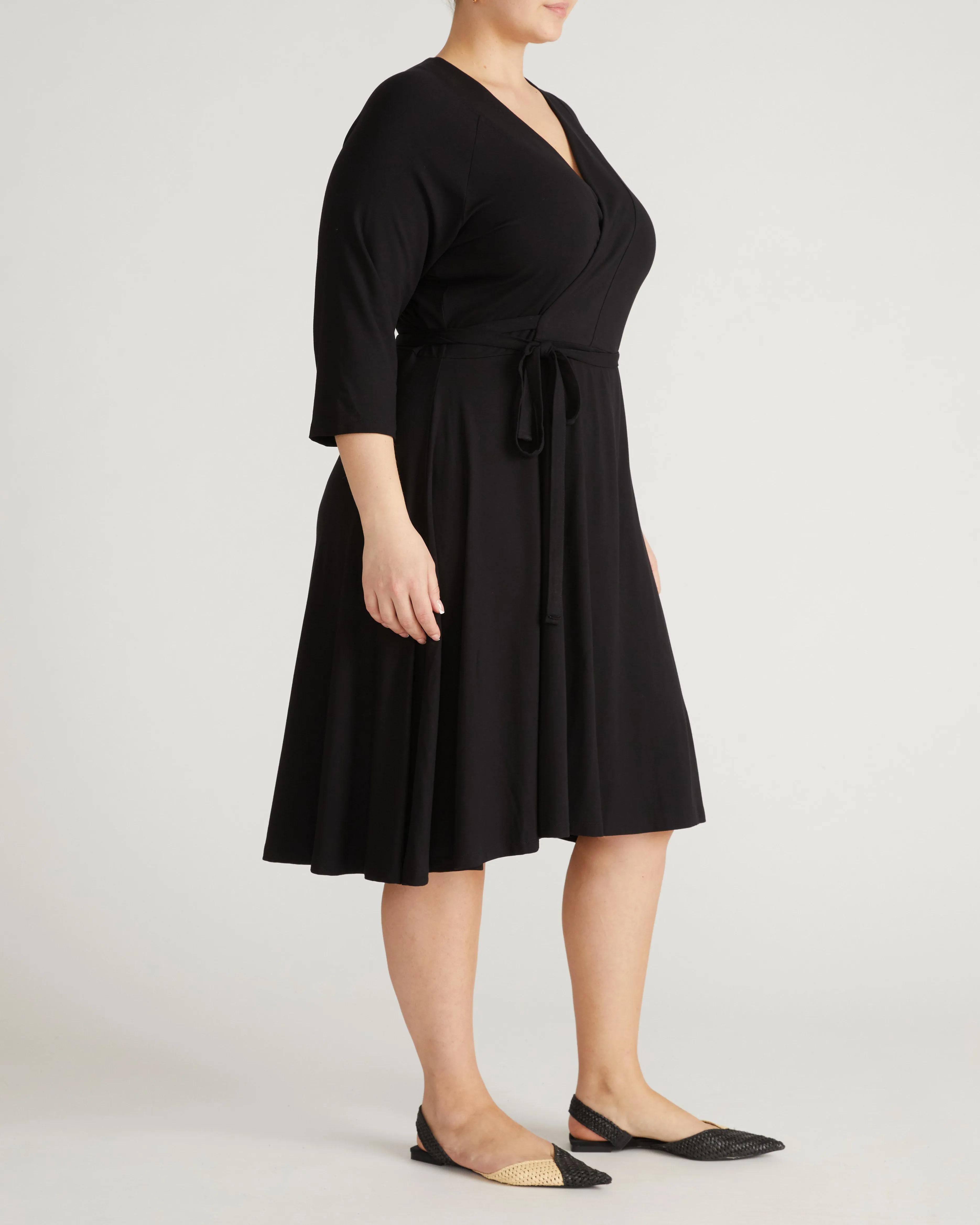 The Divine Jersey Wrap Dress - Black sold by Universal Standard product image thumbnail 3
