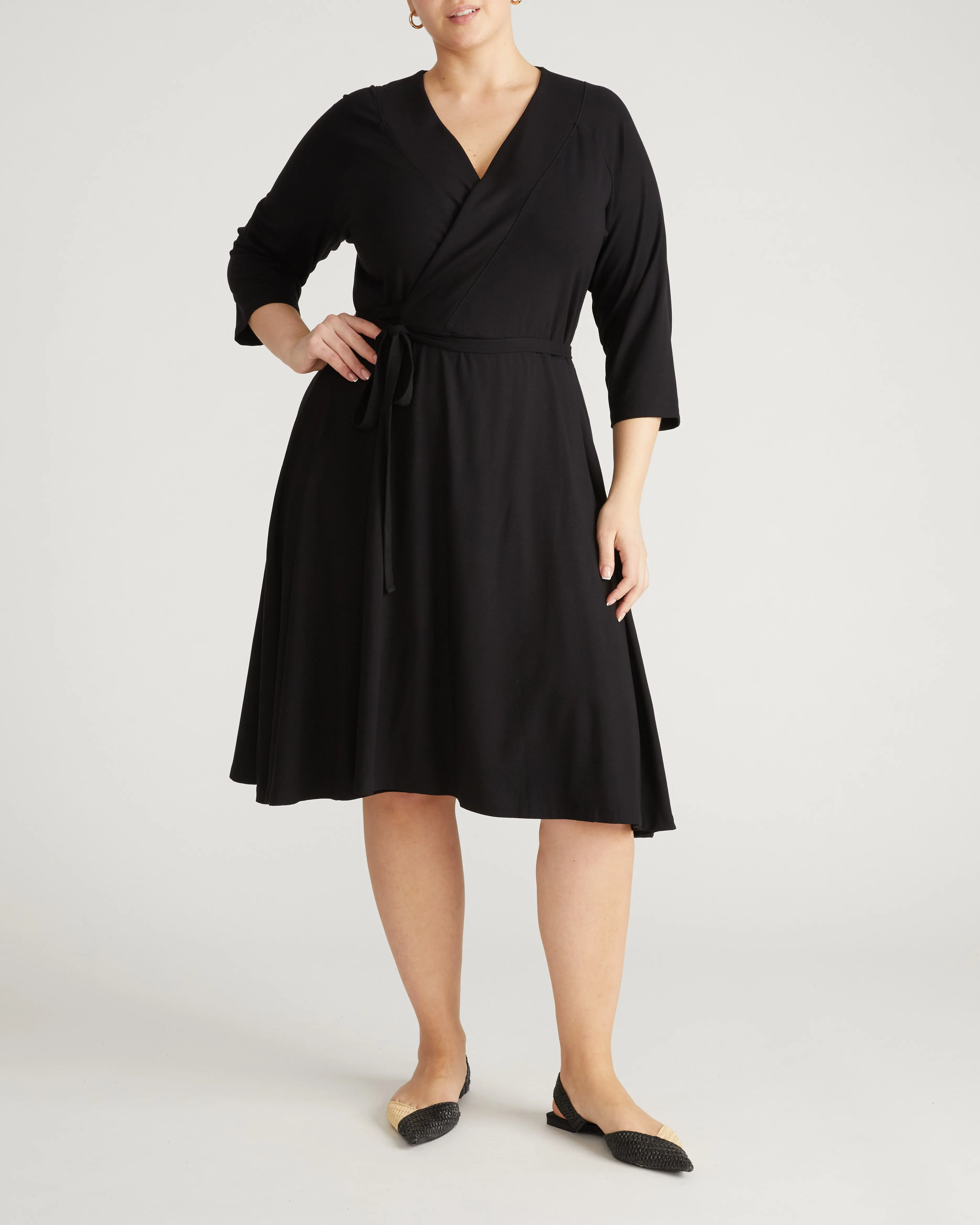 The Divine Jersey Wrap Dress - Black sold by Universal Standard product image thumbnail 2
