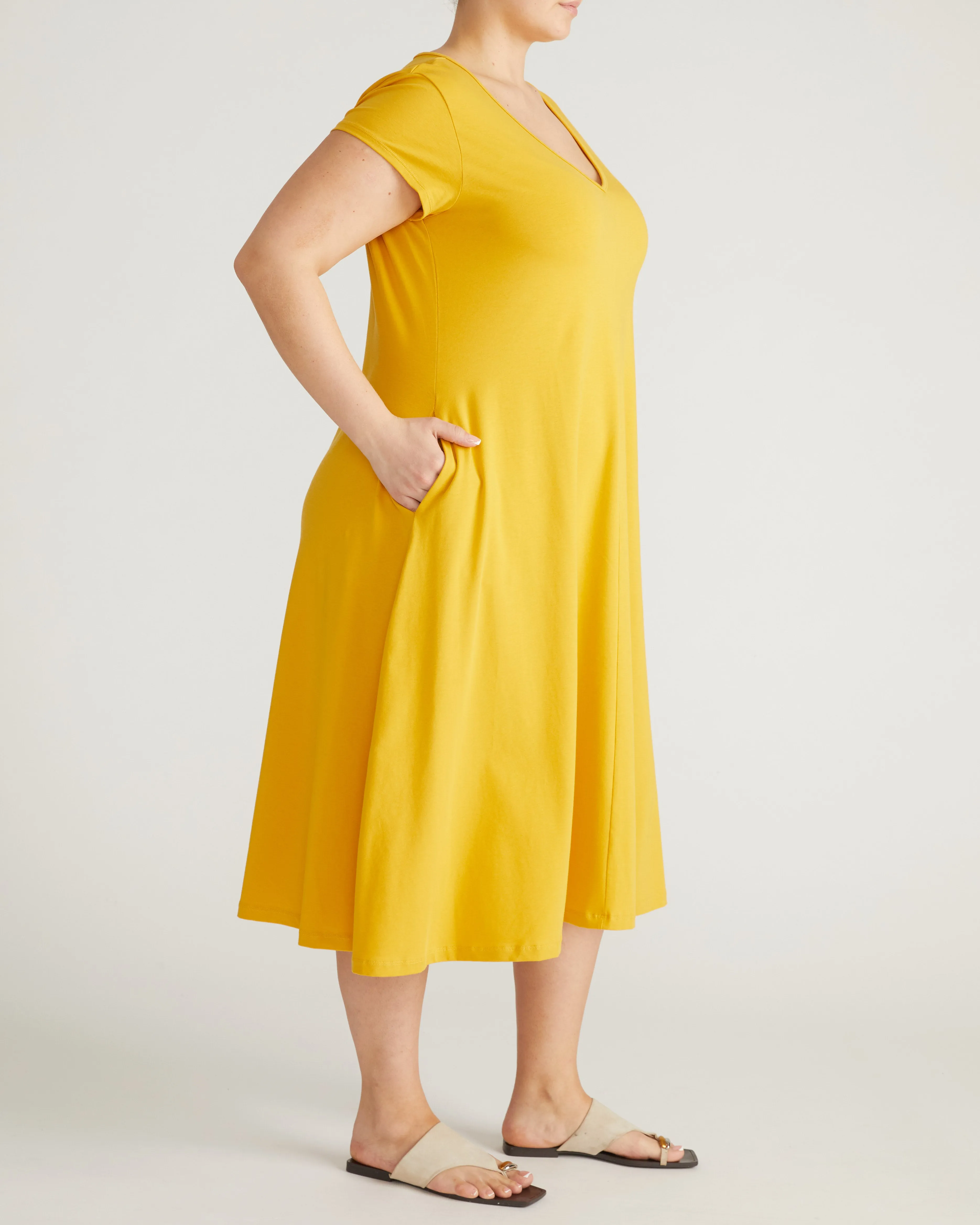 Danna Jersey Dress - Goldenrod sold by Universal Standard product image thumbnail 3