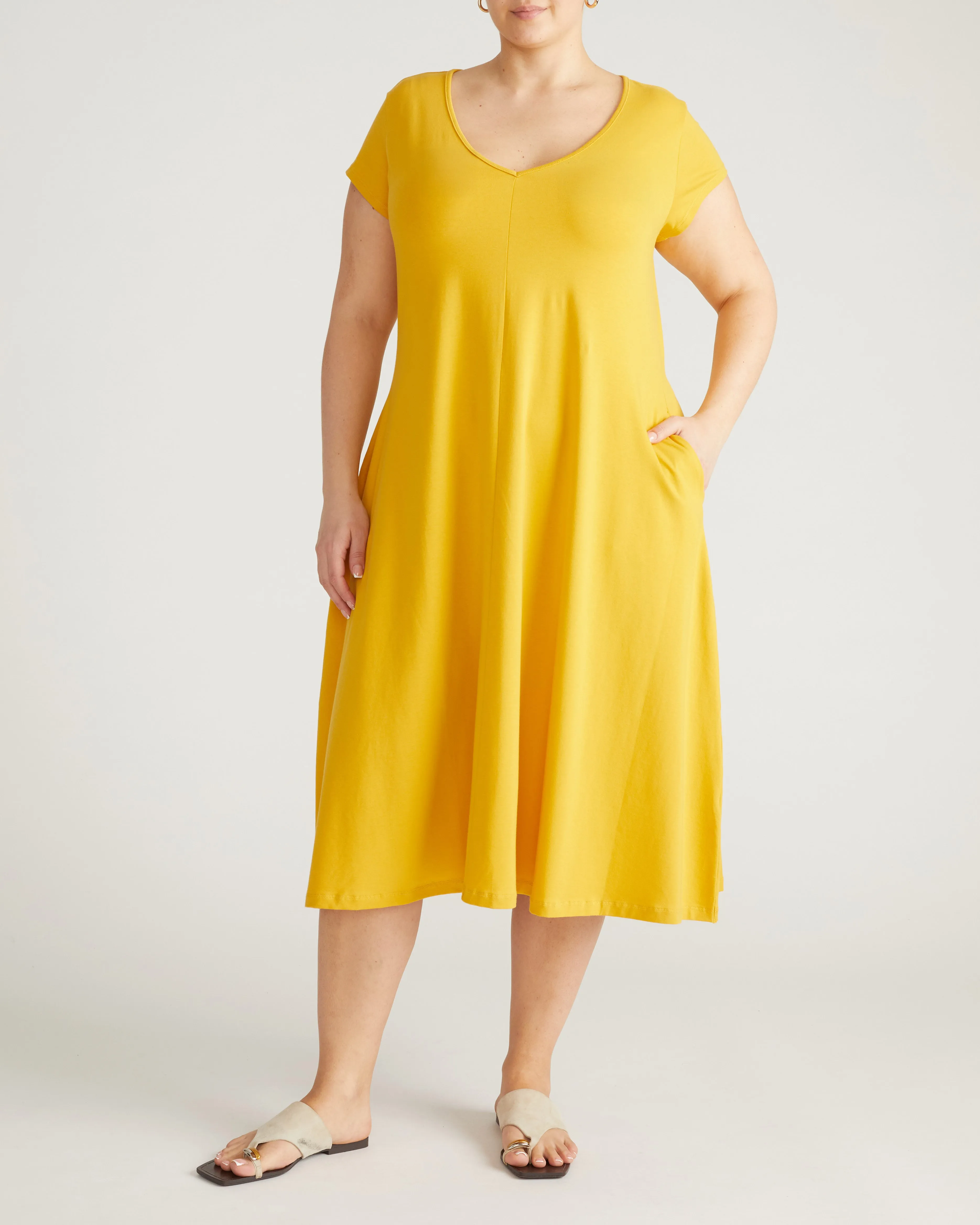 Danna Jersey Dress - Goldenrod sold by Universal Standard product image thumbnail 2