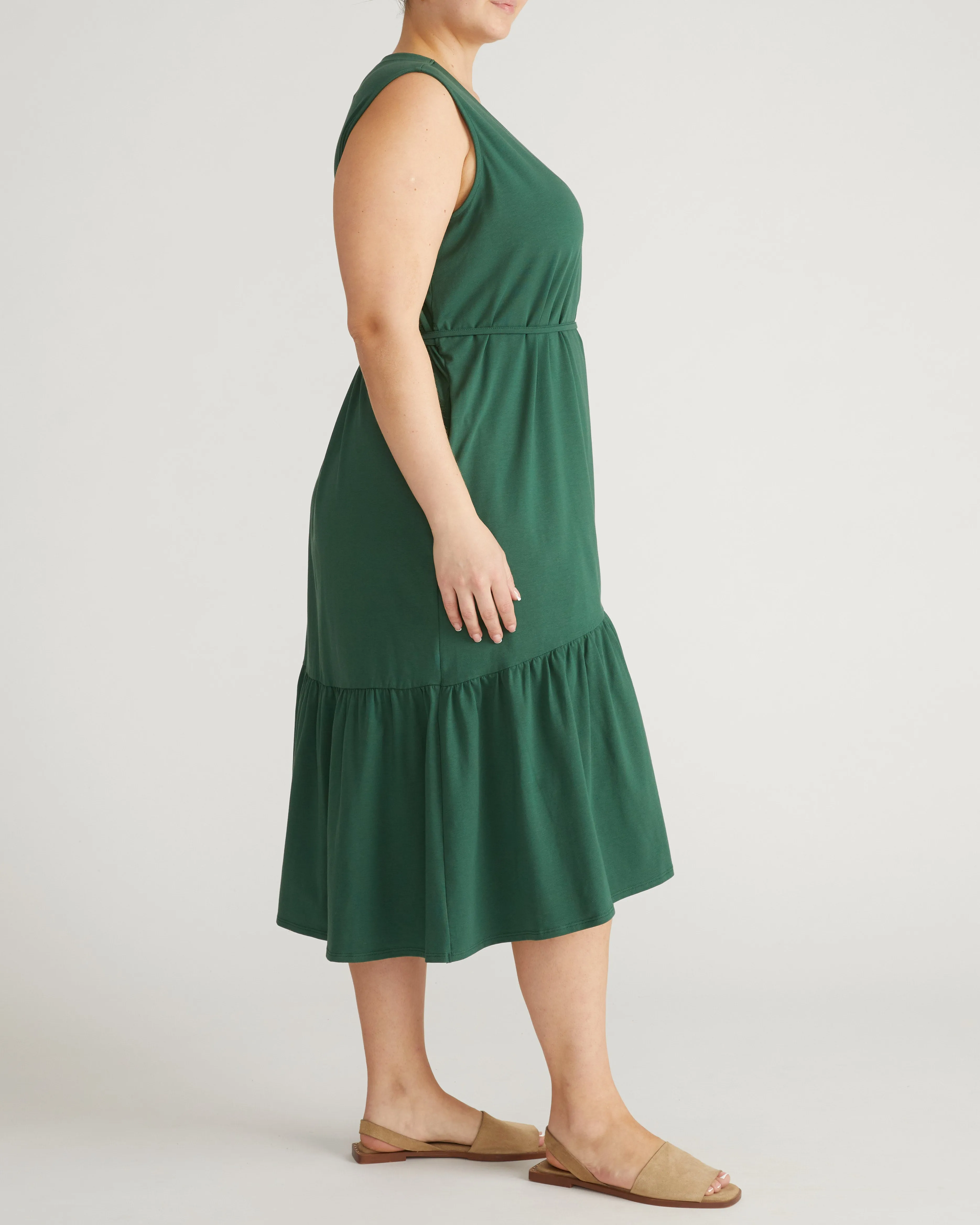 Tiered Twirl Wrap Dress - Conifer sold by Universal Standard product image thumbnail 3