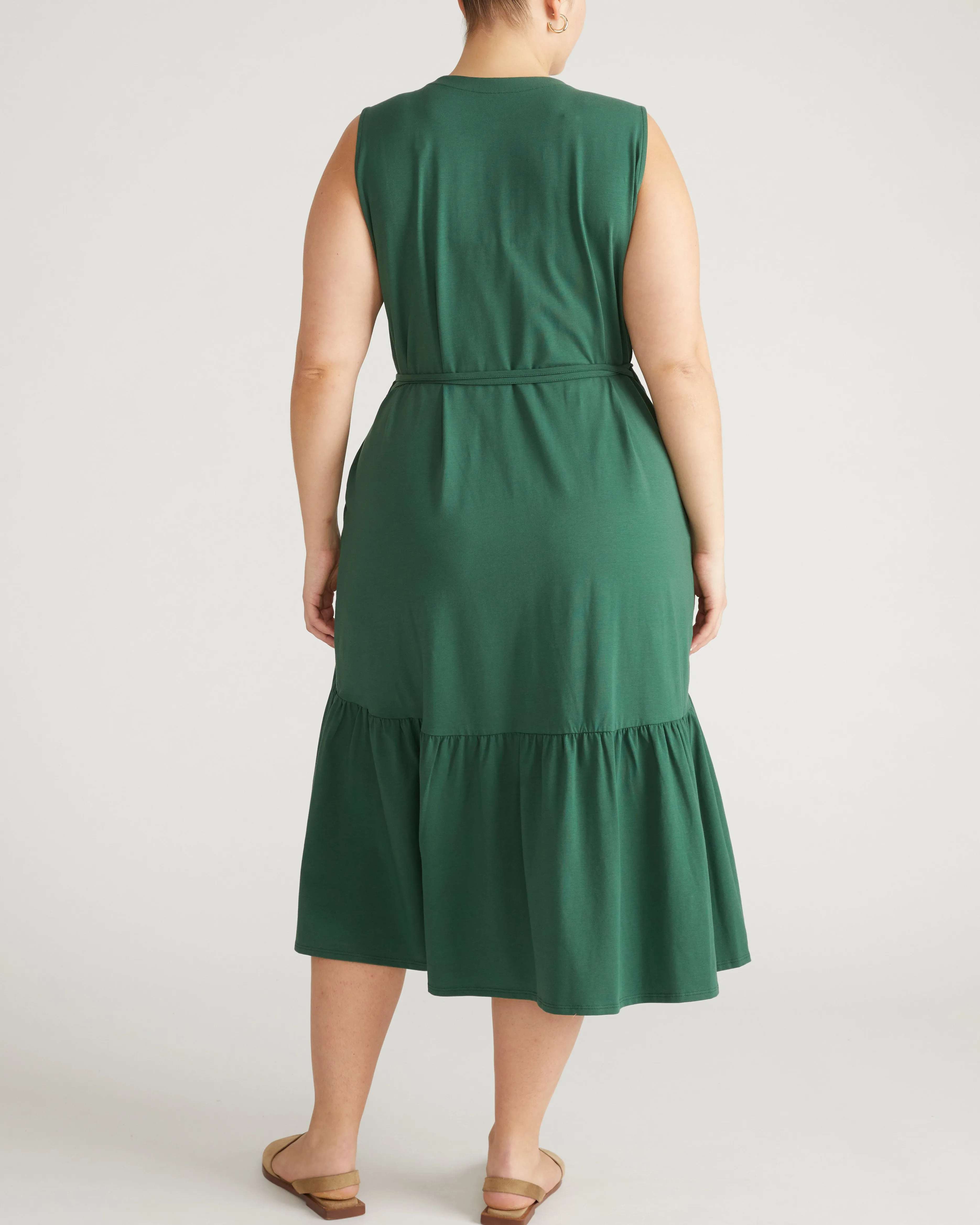 Tiered Twirl Wrap Dress - Conifer sold by Universal Standard product image thumbnail 4