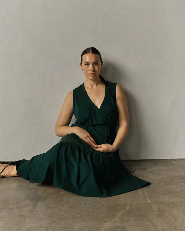 Tiered Twirl Wrap Dress - Conifer made by Universal Standard