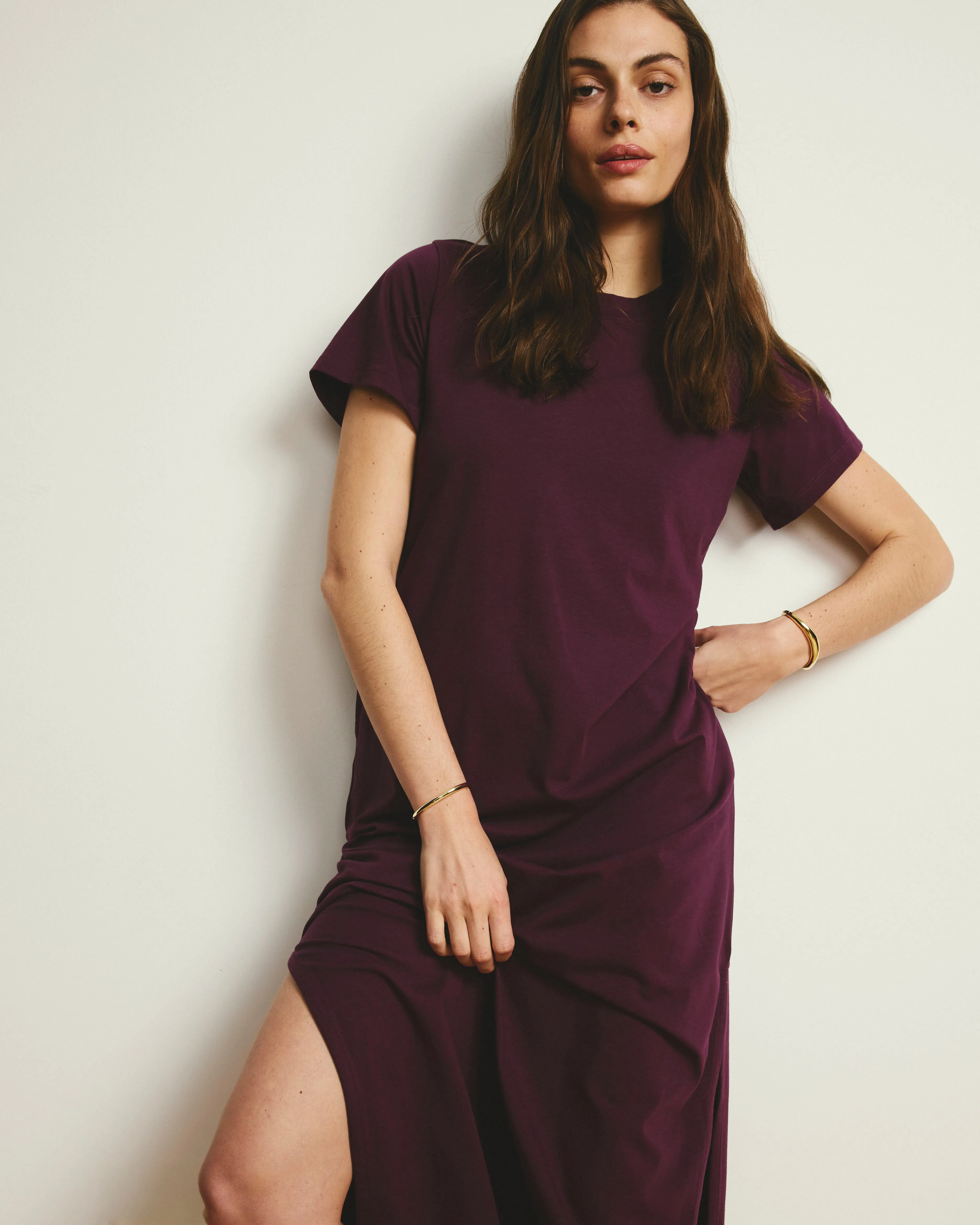 Halie Maxi T-Shirt Dress - Gamay sold by Universal Standard