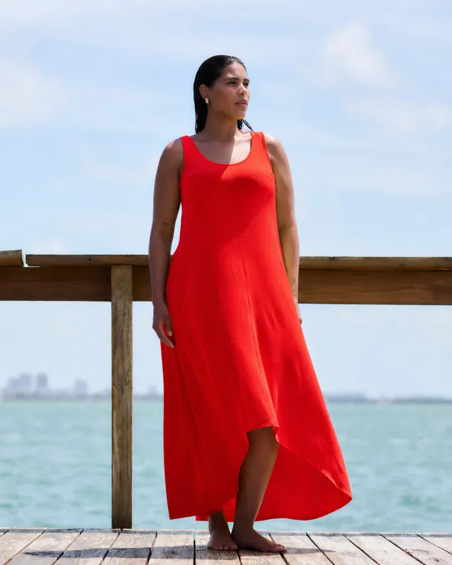 Athena Divine Jersey Dress - Shoreline Sunset made by Universal Standard