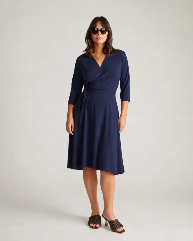 The Divine Jersey Wrap Dress - Midnight made by Universal Standard