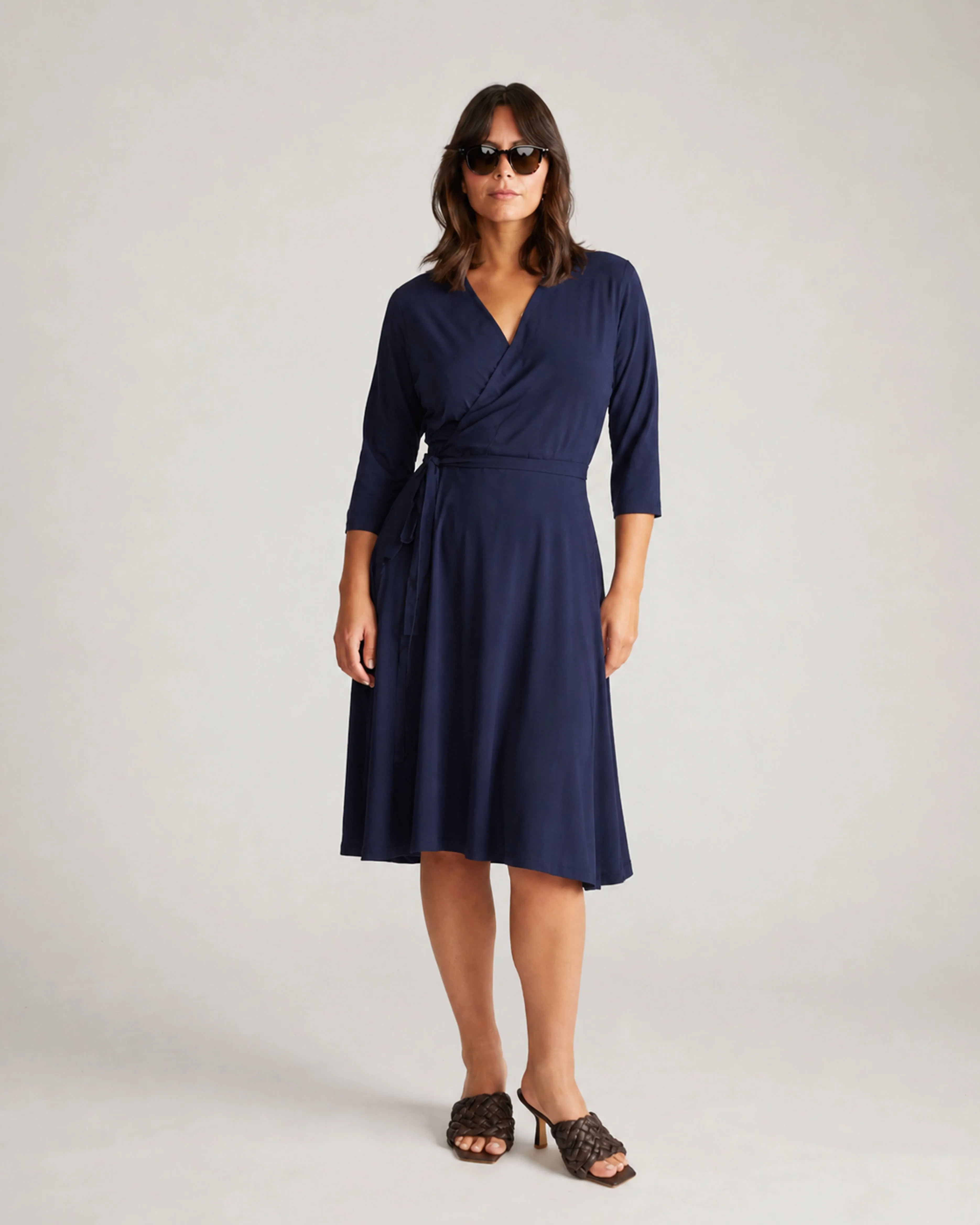 The Divine Jersey Wrap Dress - Midnight sold by Universal Standard