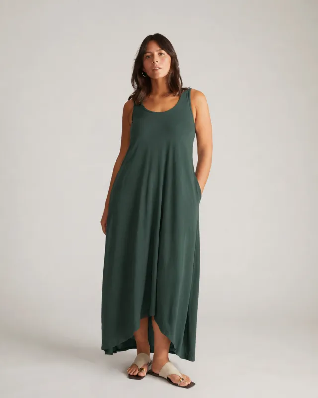 Athena Divine Jersey Dress - Forest Green made by Universal Standard