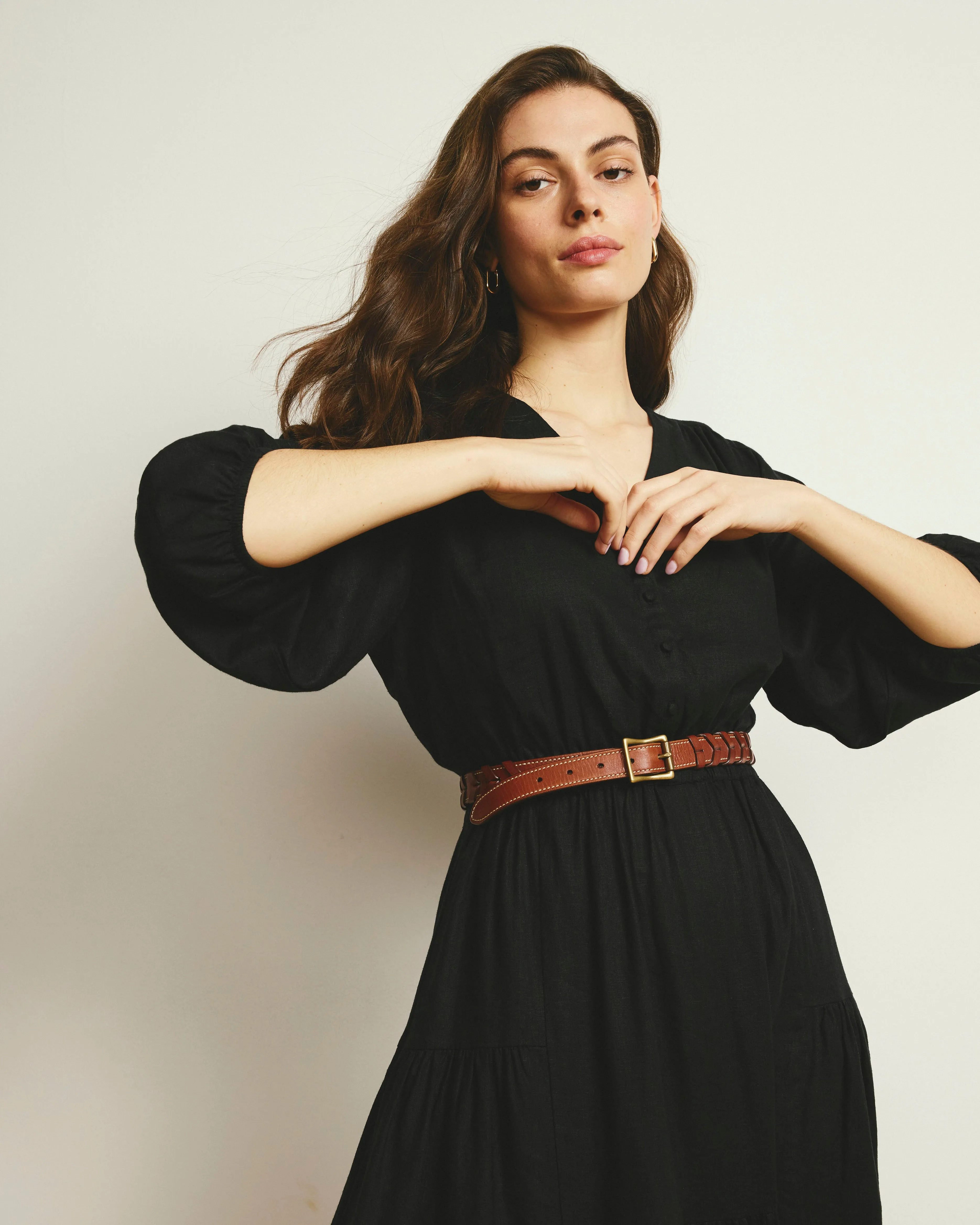 Sorrento Linen Midi Dress - Black sold by Universal Standard product image thumbnail 2