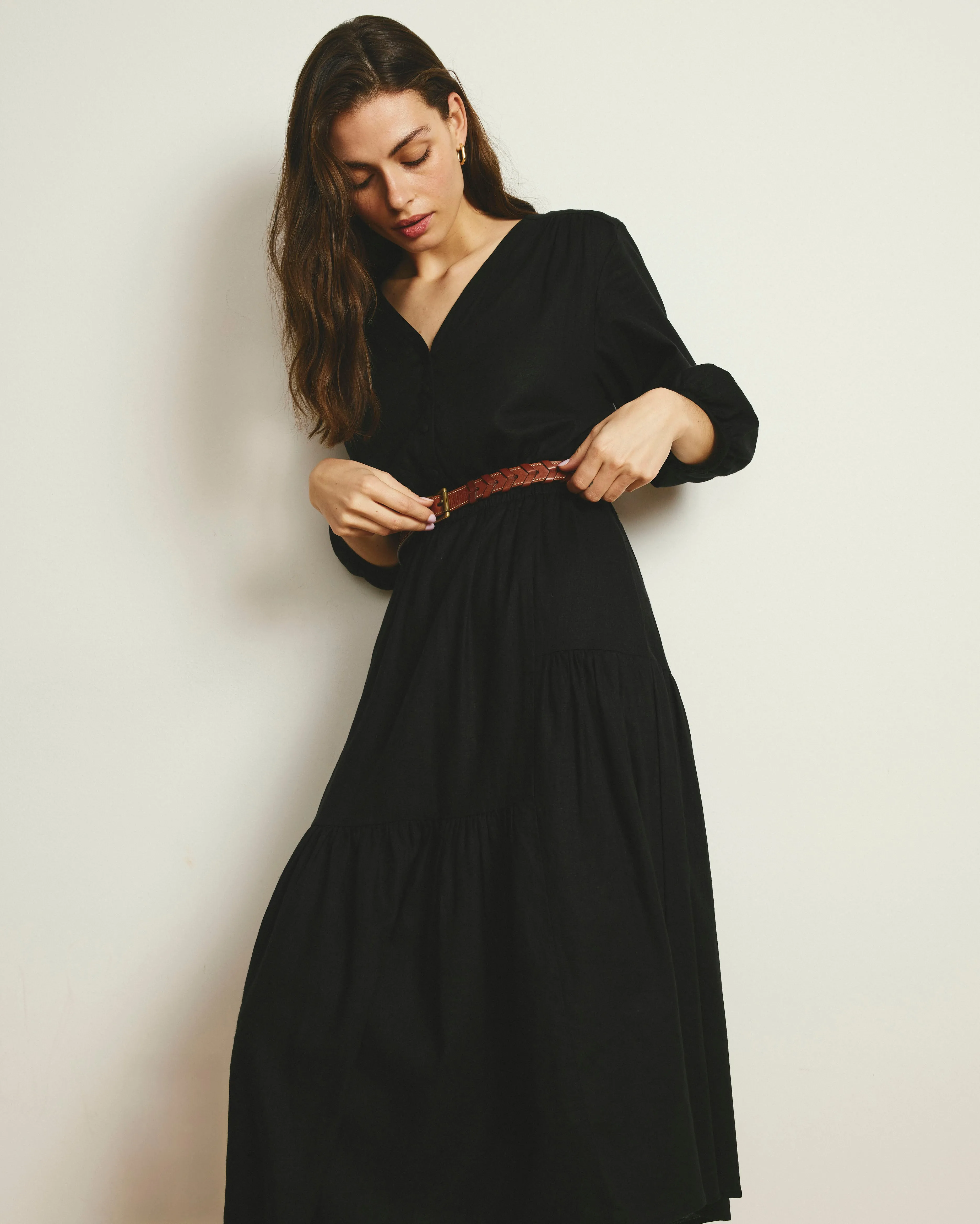 Sorrento Linen Midi Dress - Black sold by Universal Standard product image thumbnail 5