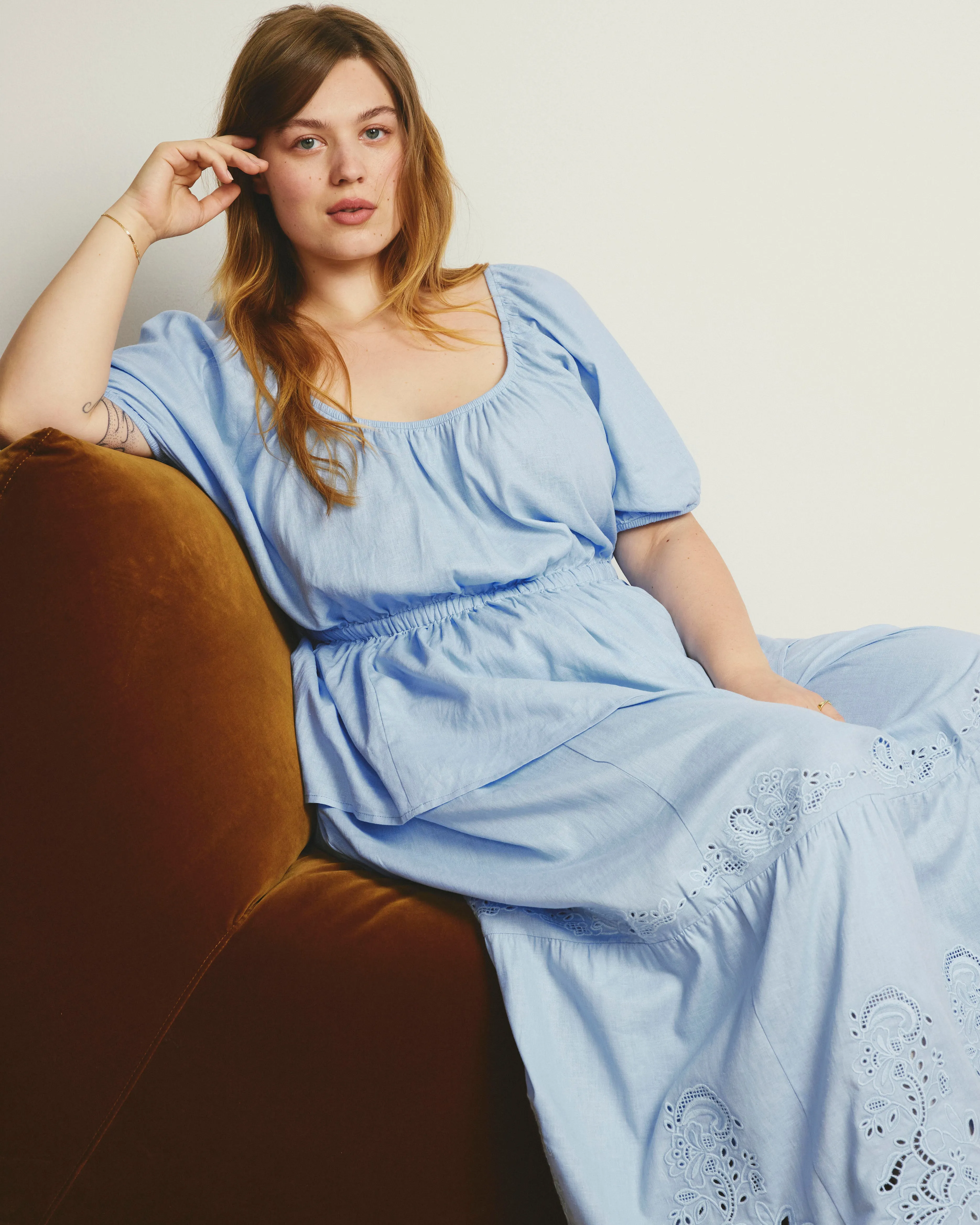 Andrea Peplum Linen Top - Cielo Blue sold by Universal Standard product image thumbnail 3