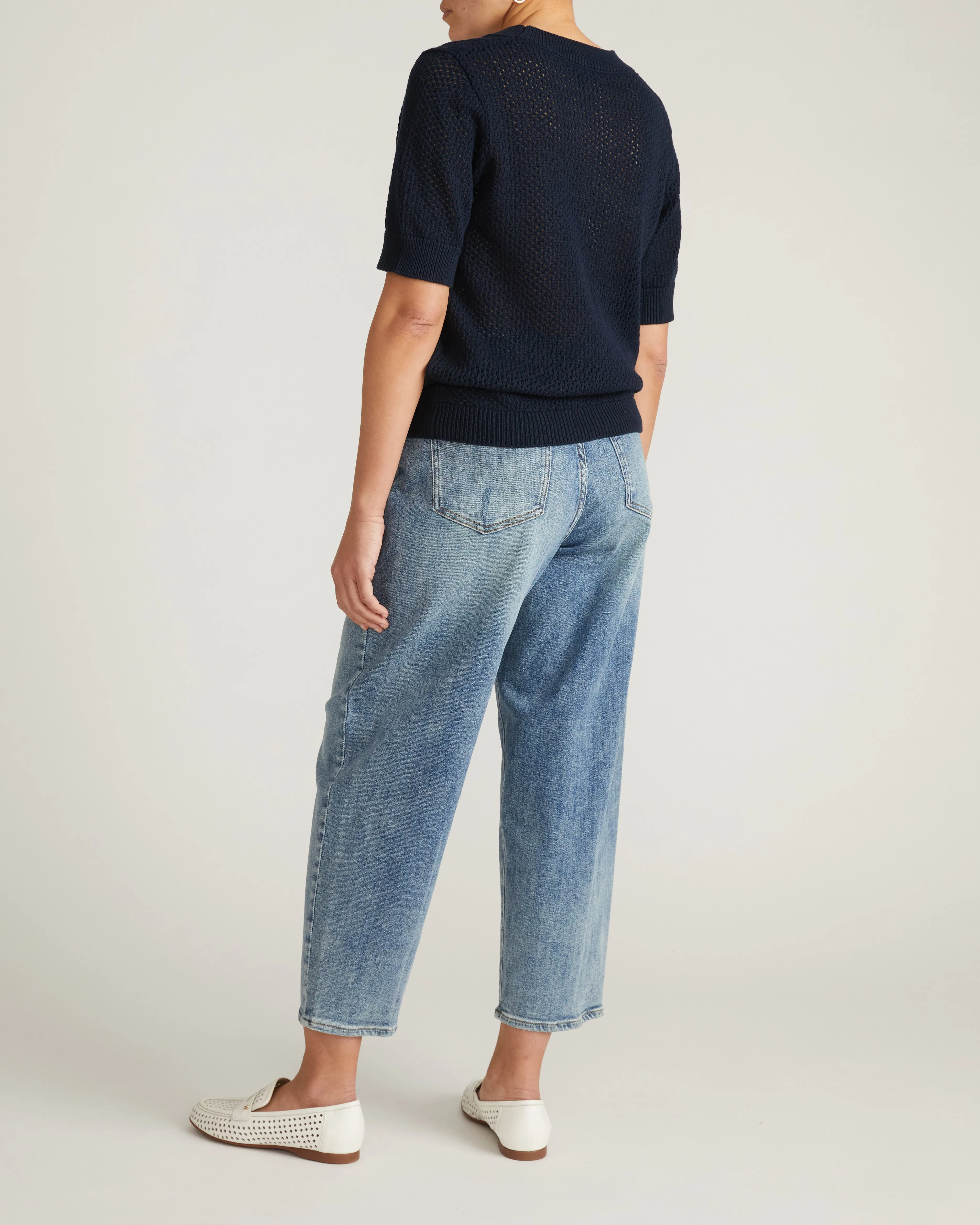 Rosie Pointelle Sweater Top - Navy sold by Universal Standard product image thumbnail 5