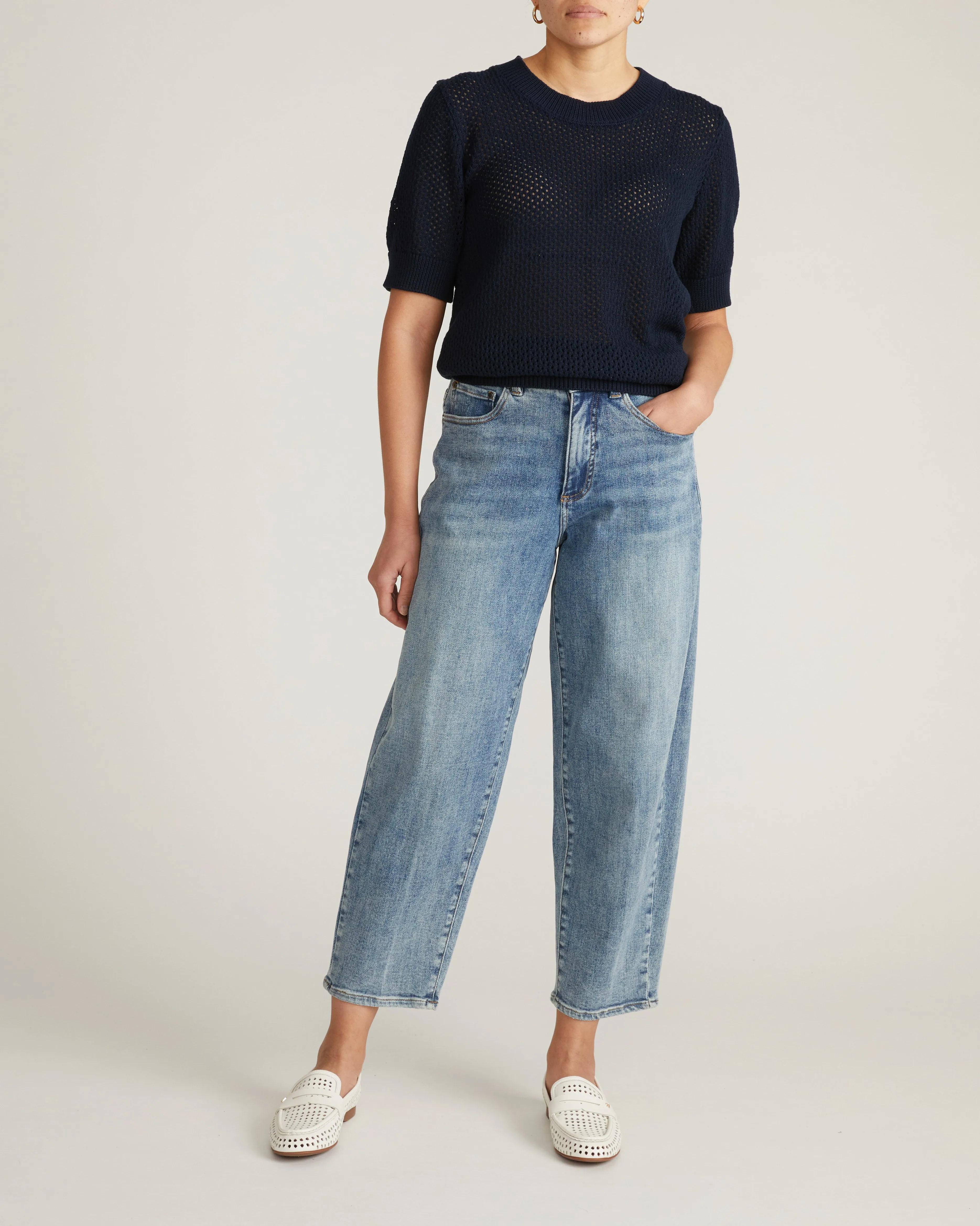 Rosie Pointelle Sweater Top - Navy sold by Universal Standard product image thumbnail 3