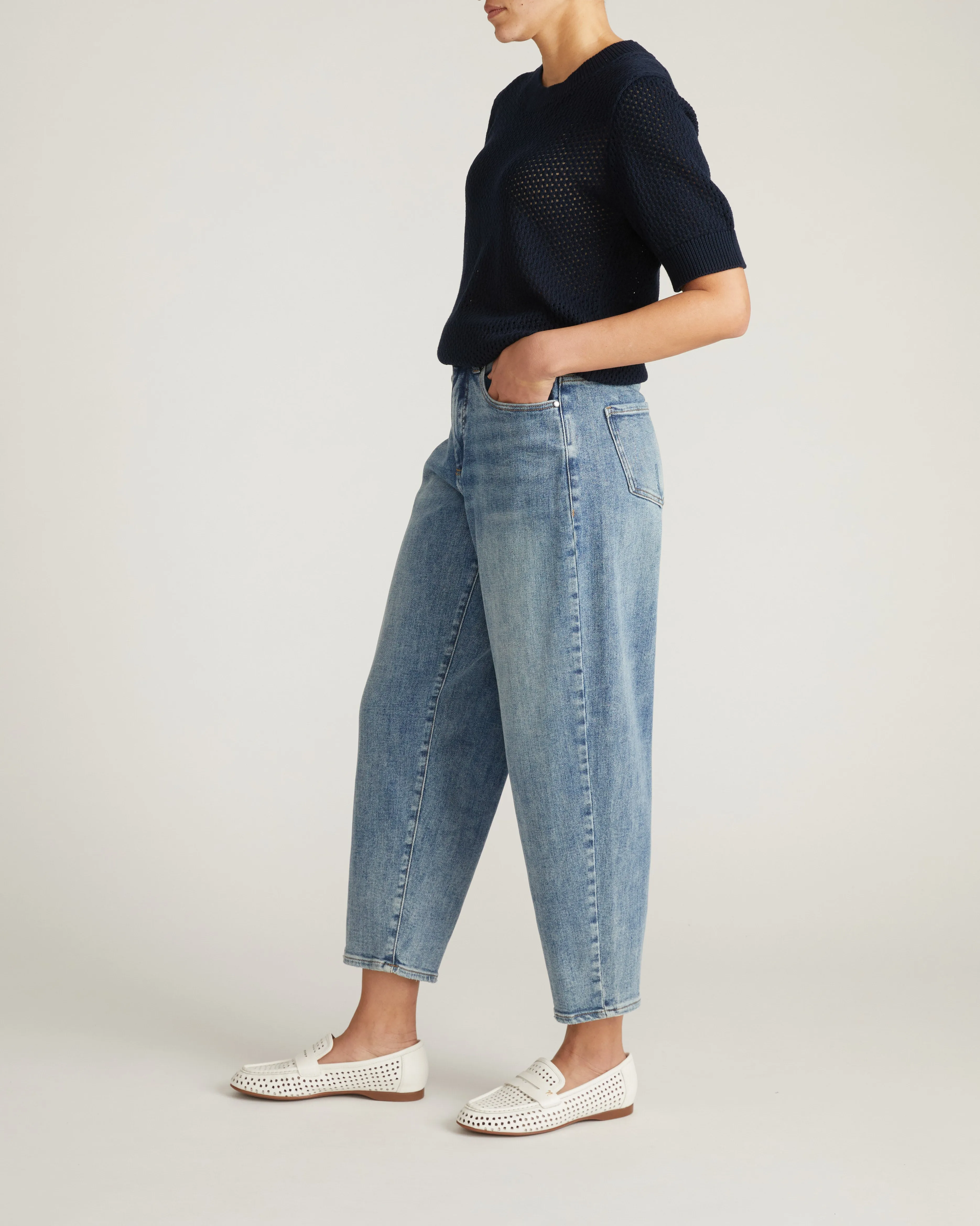Rosie Pointelle Sweater Top - Navy sold by Universal Standard product image thumbnail 4