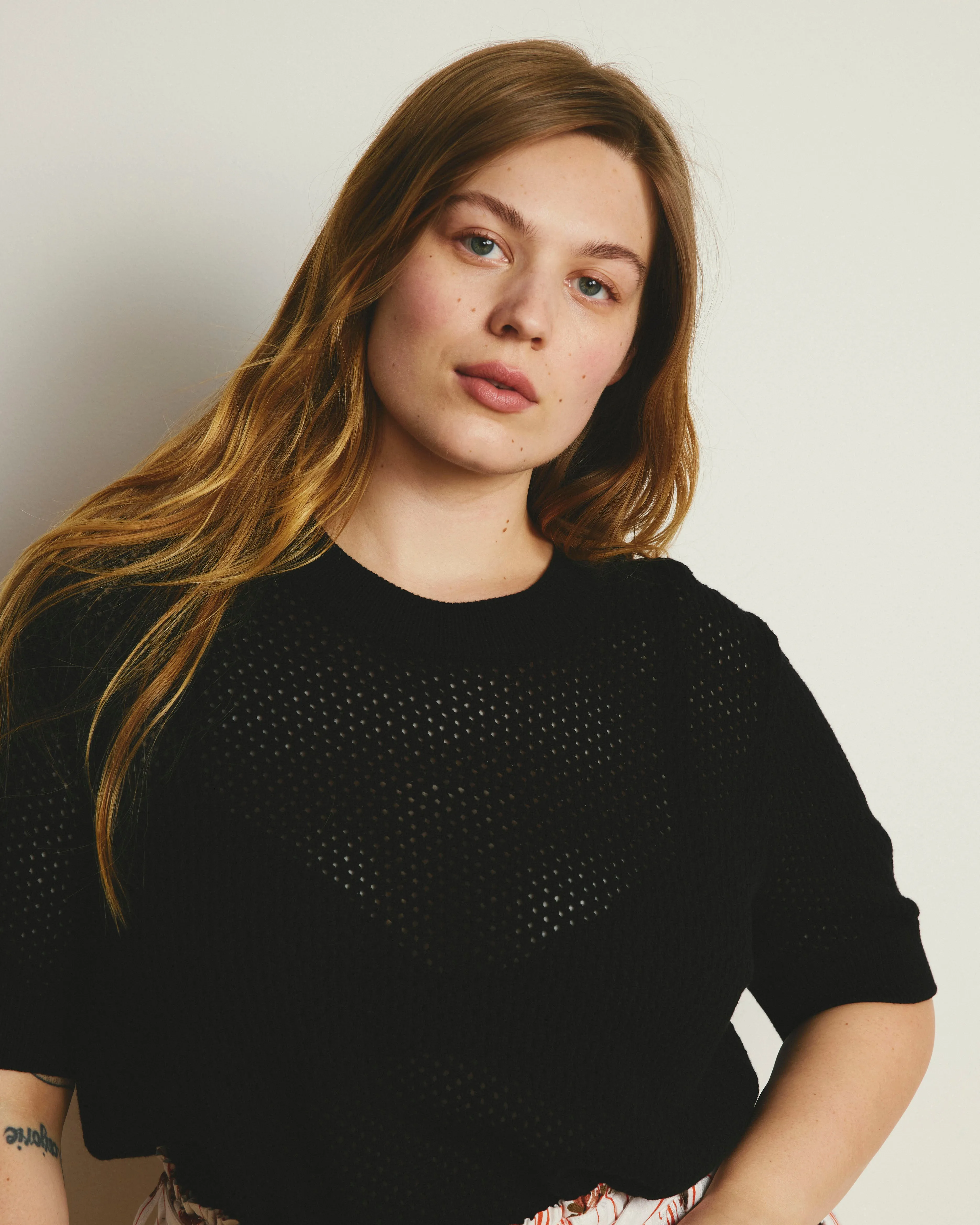 Rosie Pointelle Sweater Top - Black sold by Universal Standard product image thumbnail 3