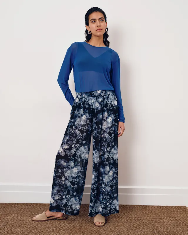 Thames Mesh Pants - Tumbling Bouquet Print made by Universal Standard