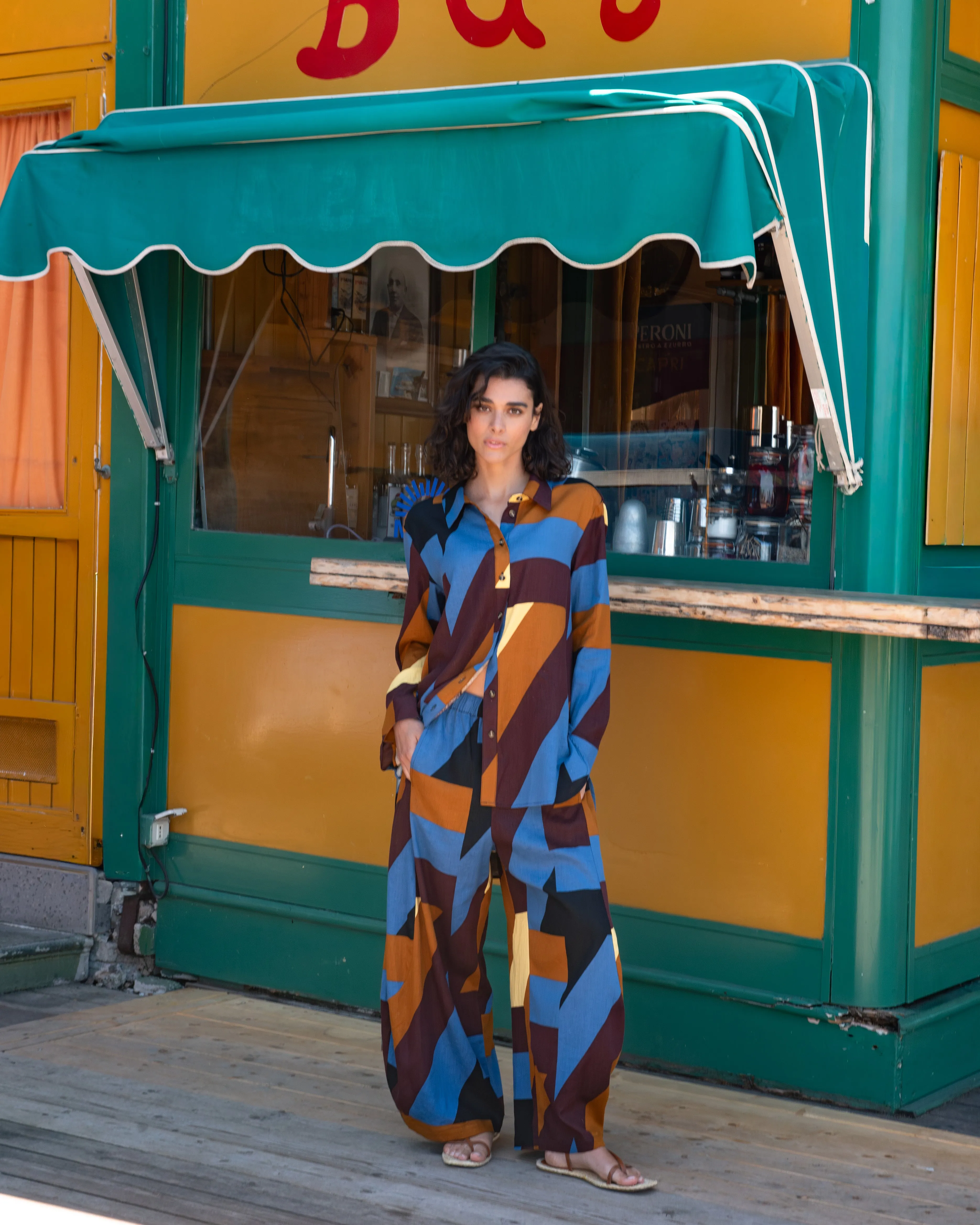 Dawn Linen Blend Hi Low Tunic - Beach Ombra Print sold by Universal Standard product image thumbnail 3