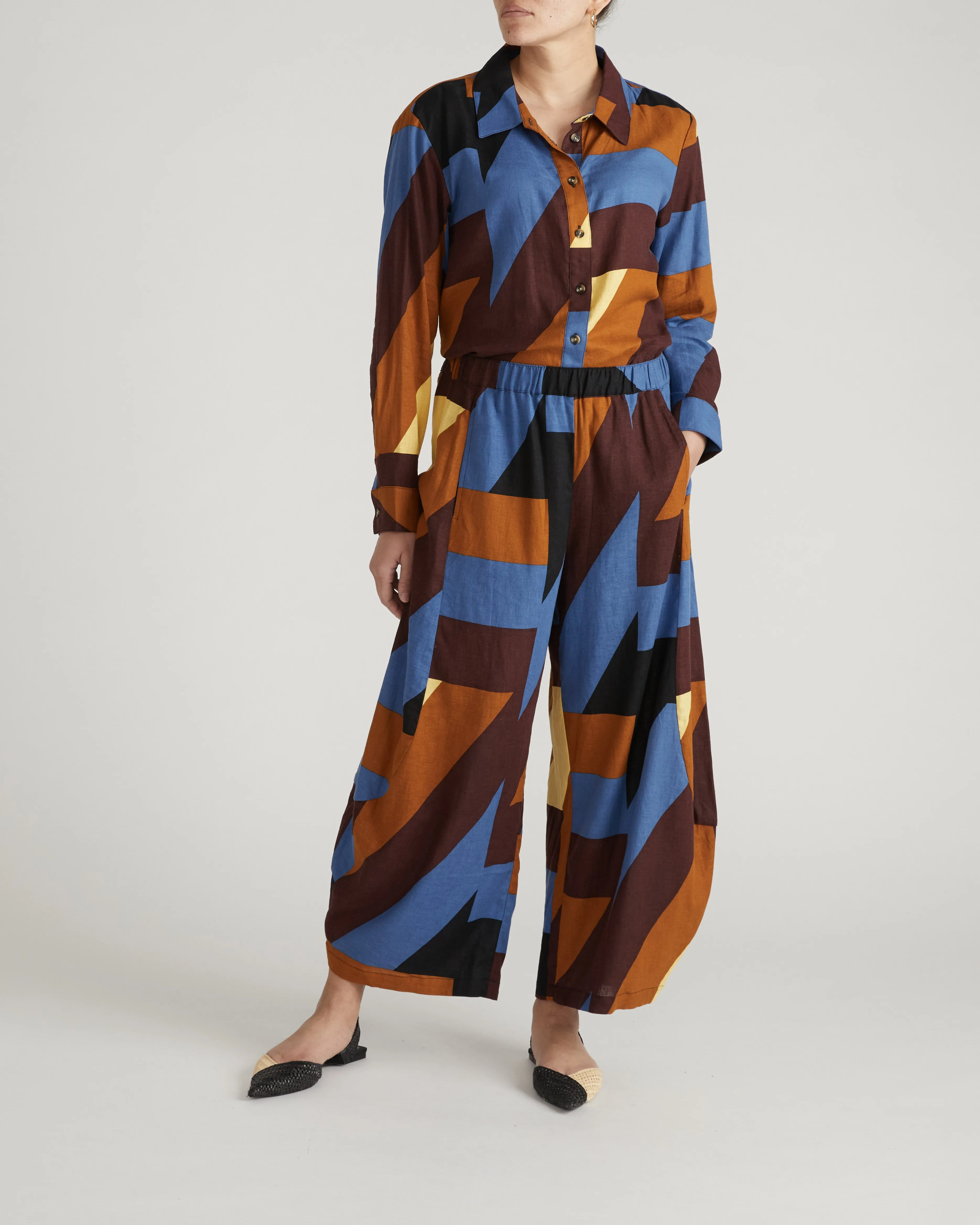 Dawn Linen Blend Hi Low Tunic - Beach Ombra Print sold by Universal Standard product image thumbnail 4