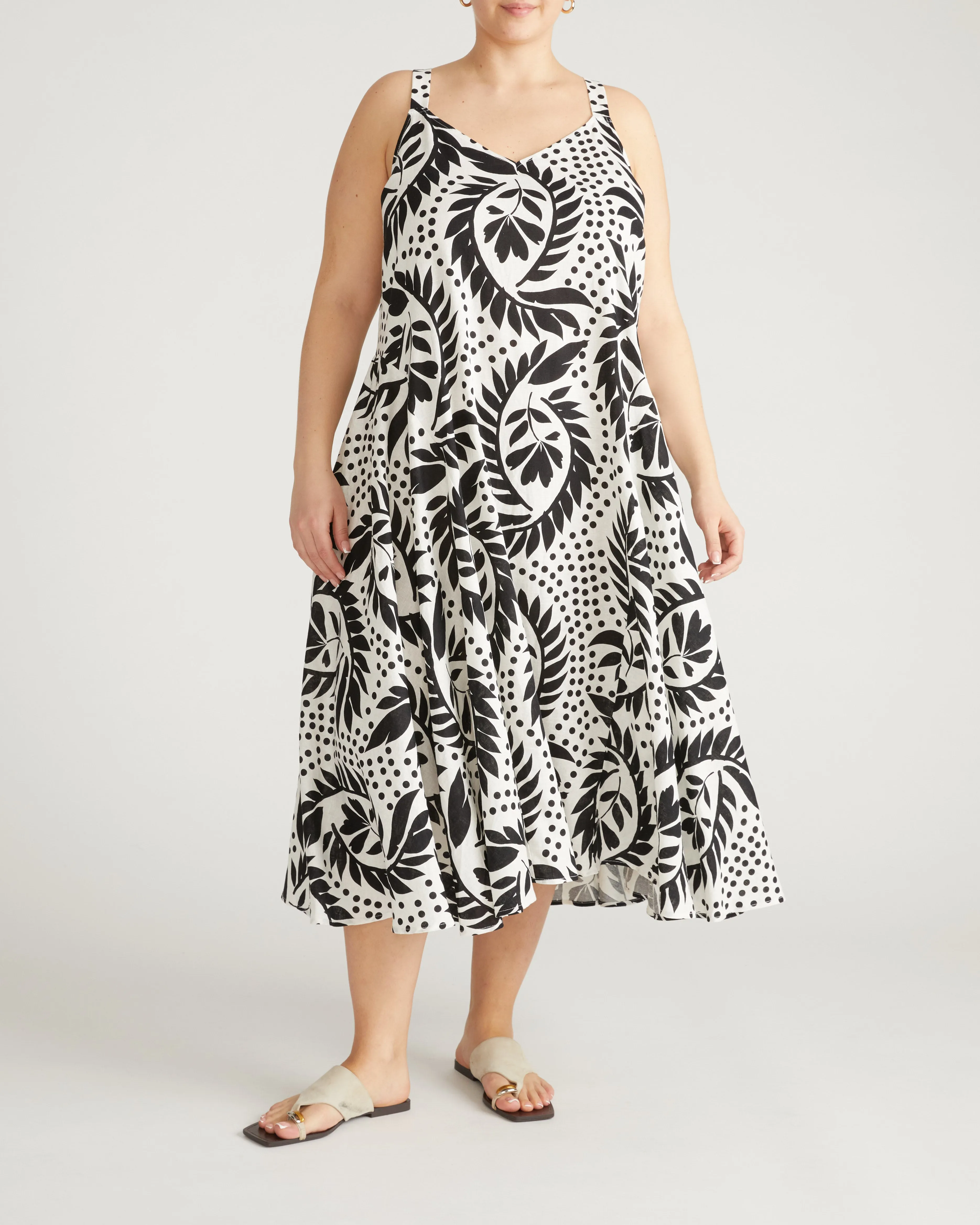 Sunshower Flowy Linen Blend Dress - Vine Print sold by Universal Standard product image thumbnail 5