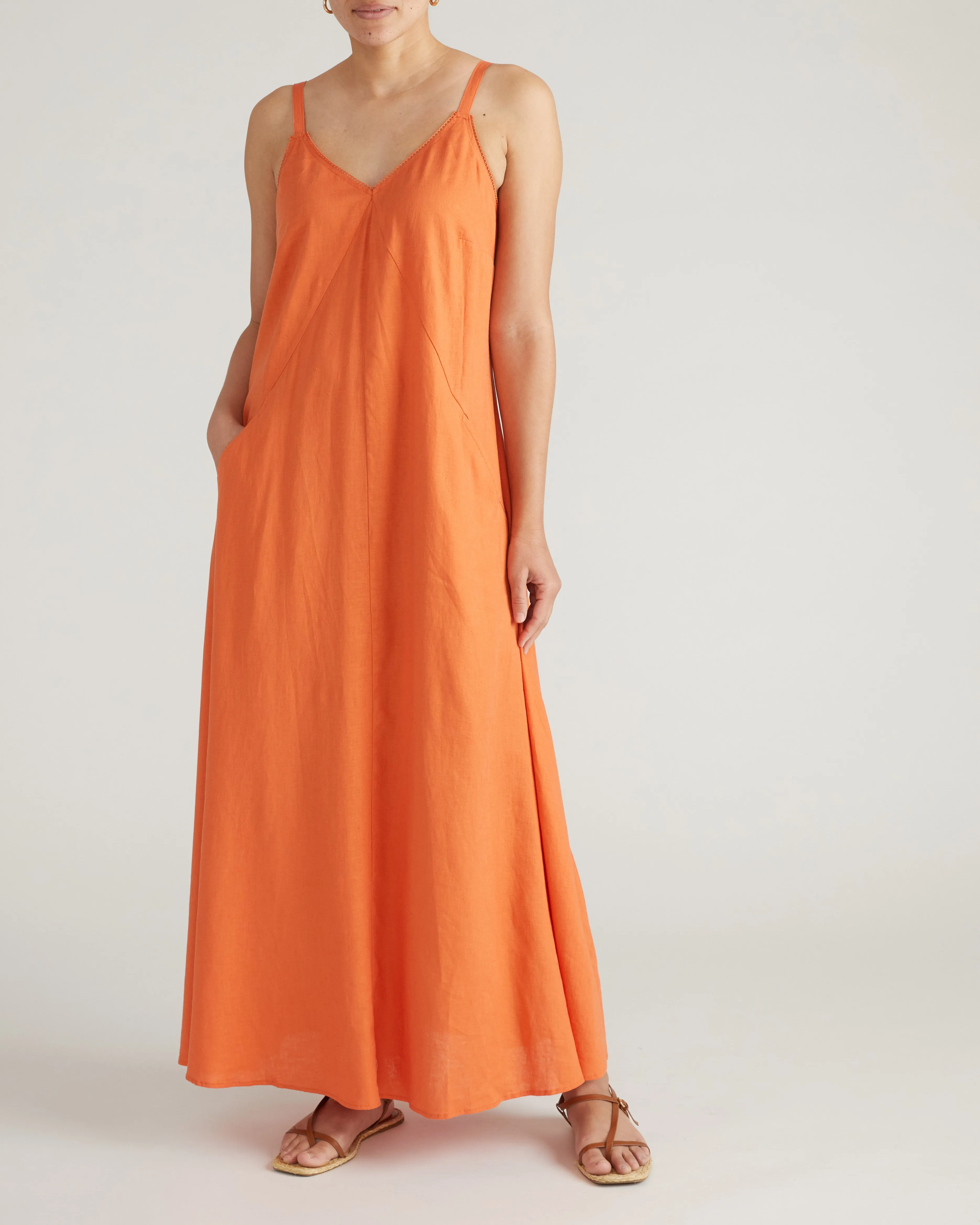 Kite Linen Blend Dress - Italian Orange sold by Universal Standard product image thumbnail 4