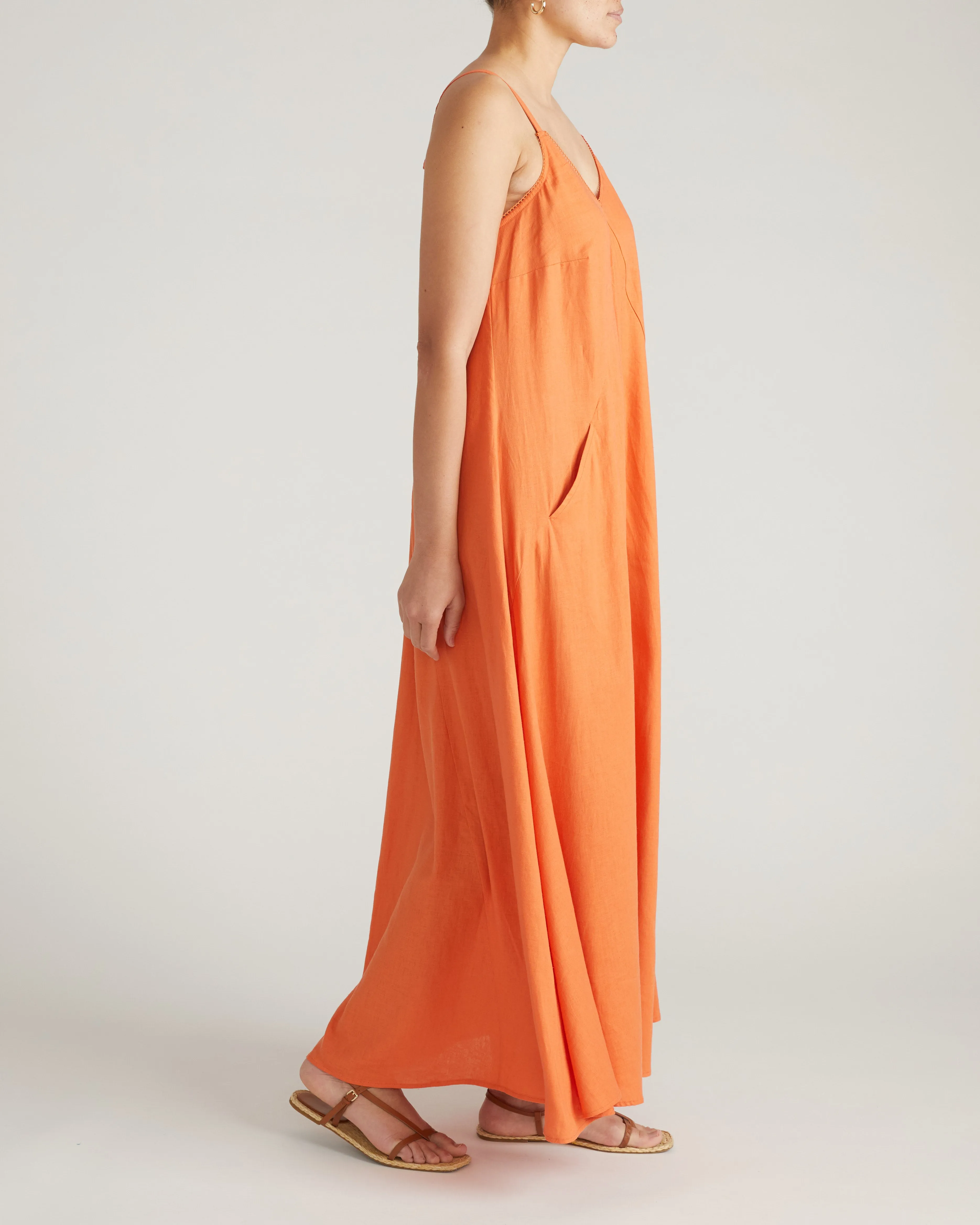 Kite Linen Blend Dress - Italian Orange sold by Universal Standard product image thumbnail 5