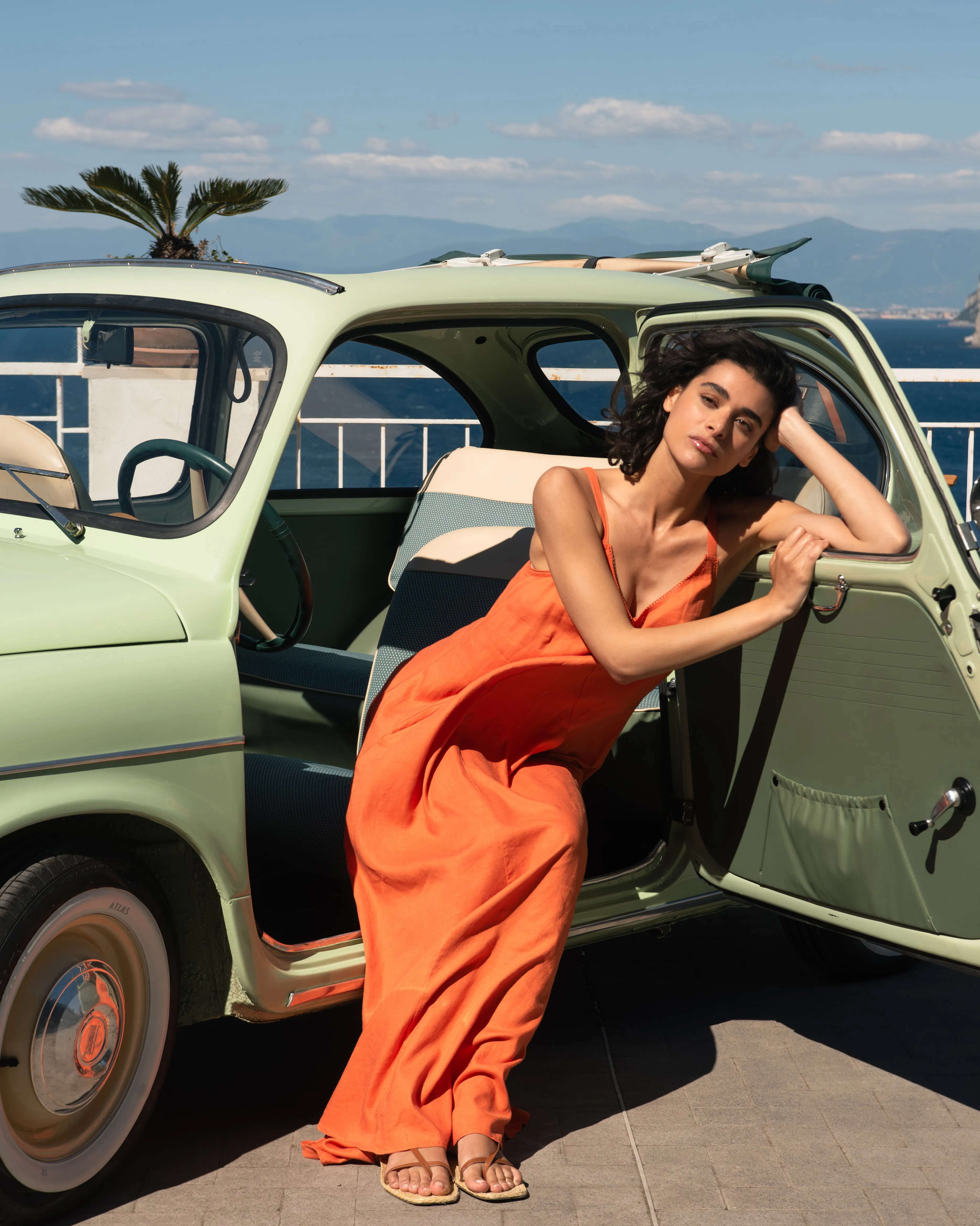 Kite Linen Blend Dress - Italian Orange sold by Universal Standard product image thumbnail 3