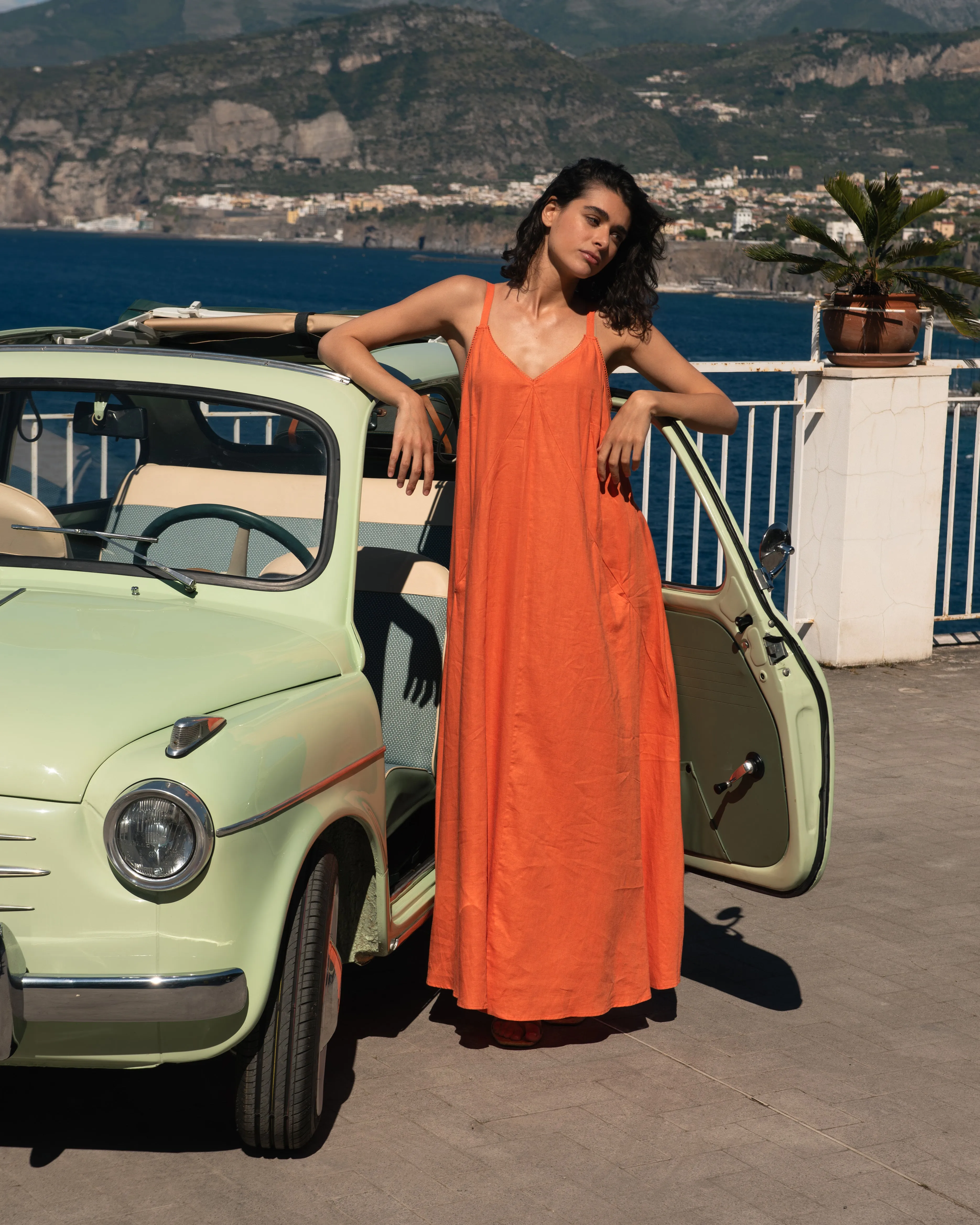 Kite Linen Blend Dress - Italian Orange sold by Universal Standard product image thumbnail 2