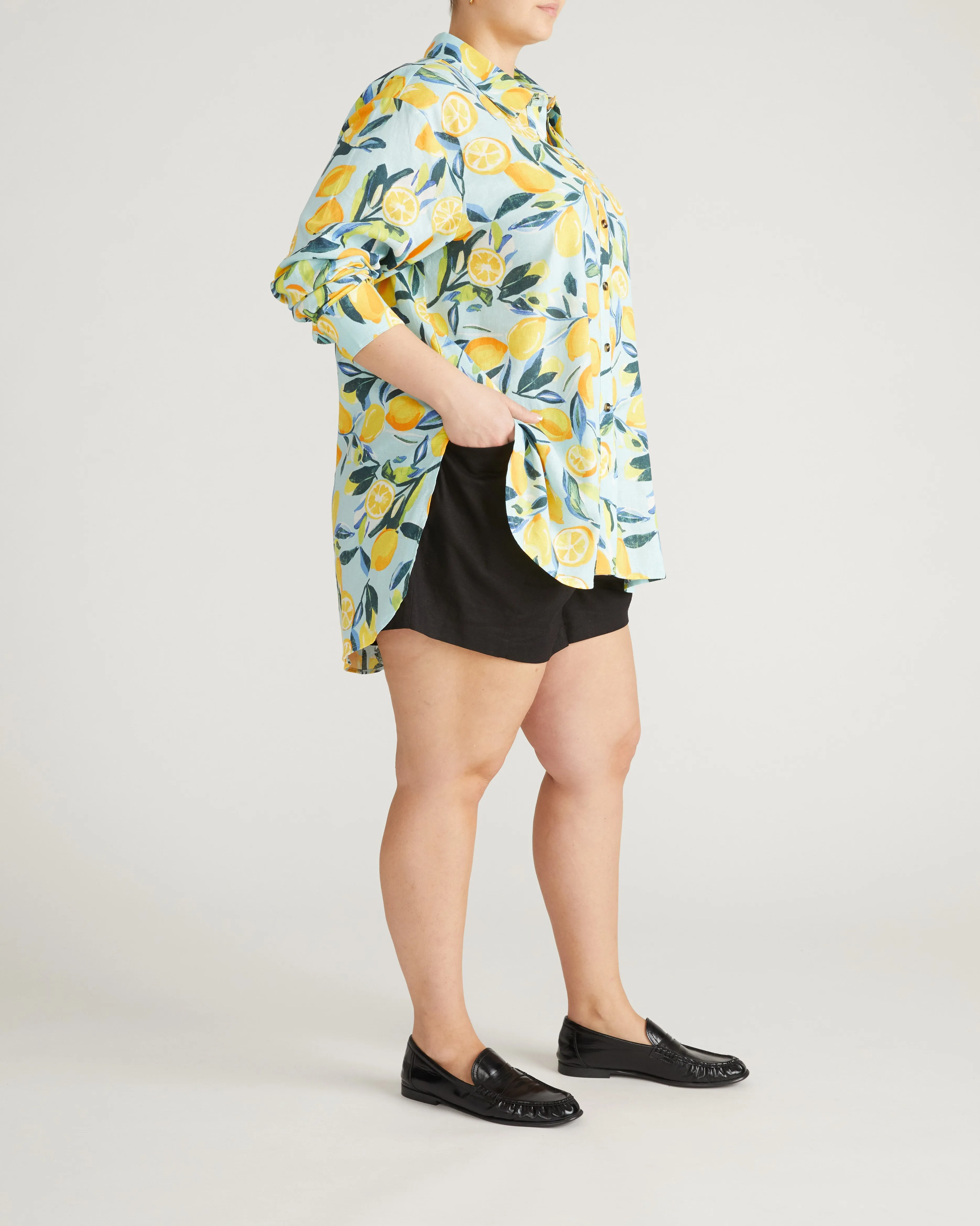 Dawn Linen Blend Hi Low Tunic - Limoncello Print sold by Universal Standard product image thumbnail 4