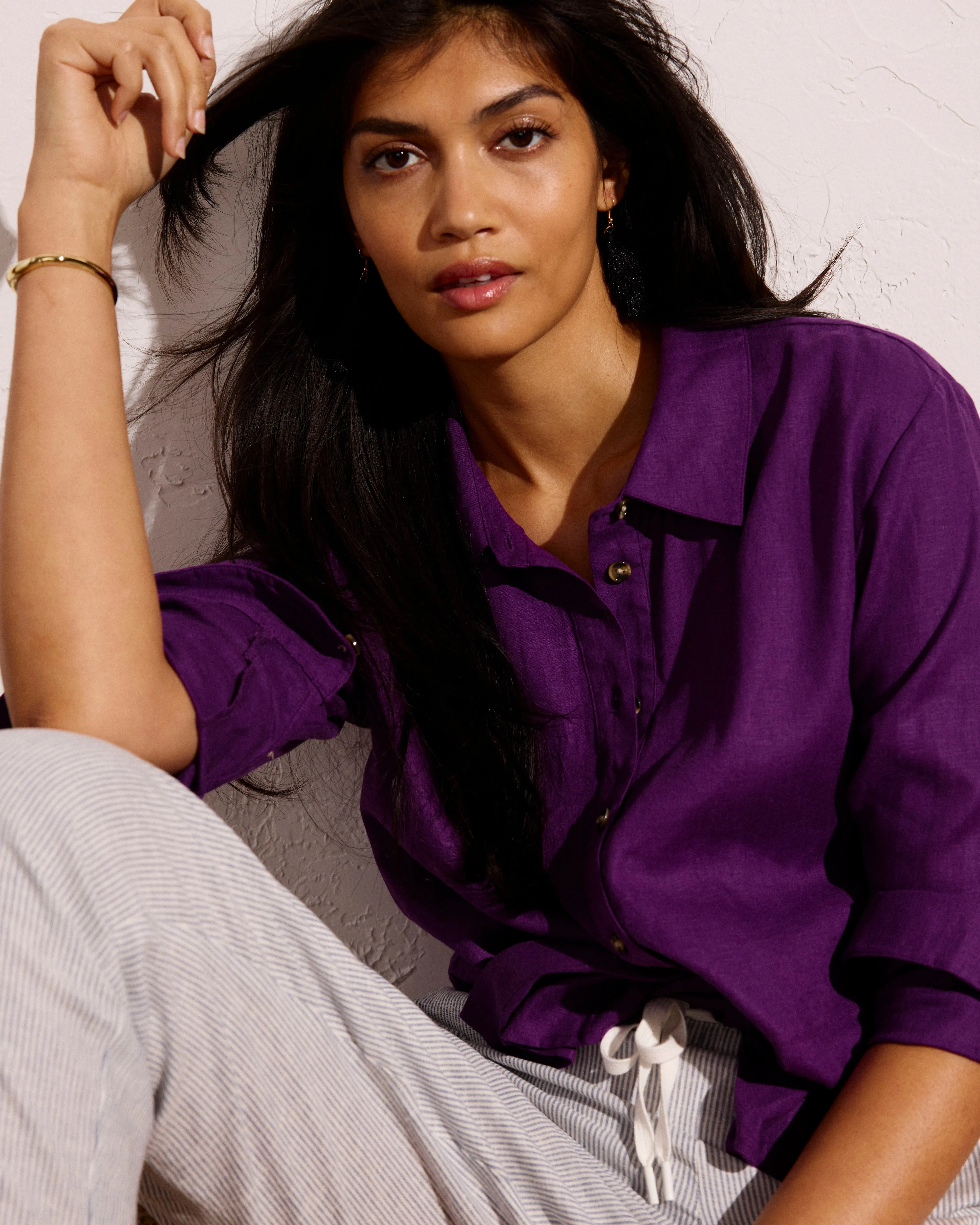 Dawn Linen Blend Hi Low Tunic - Dreamy Purple sold by Universal Standard product image thumbnail 3