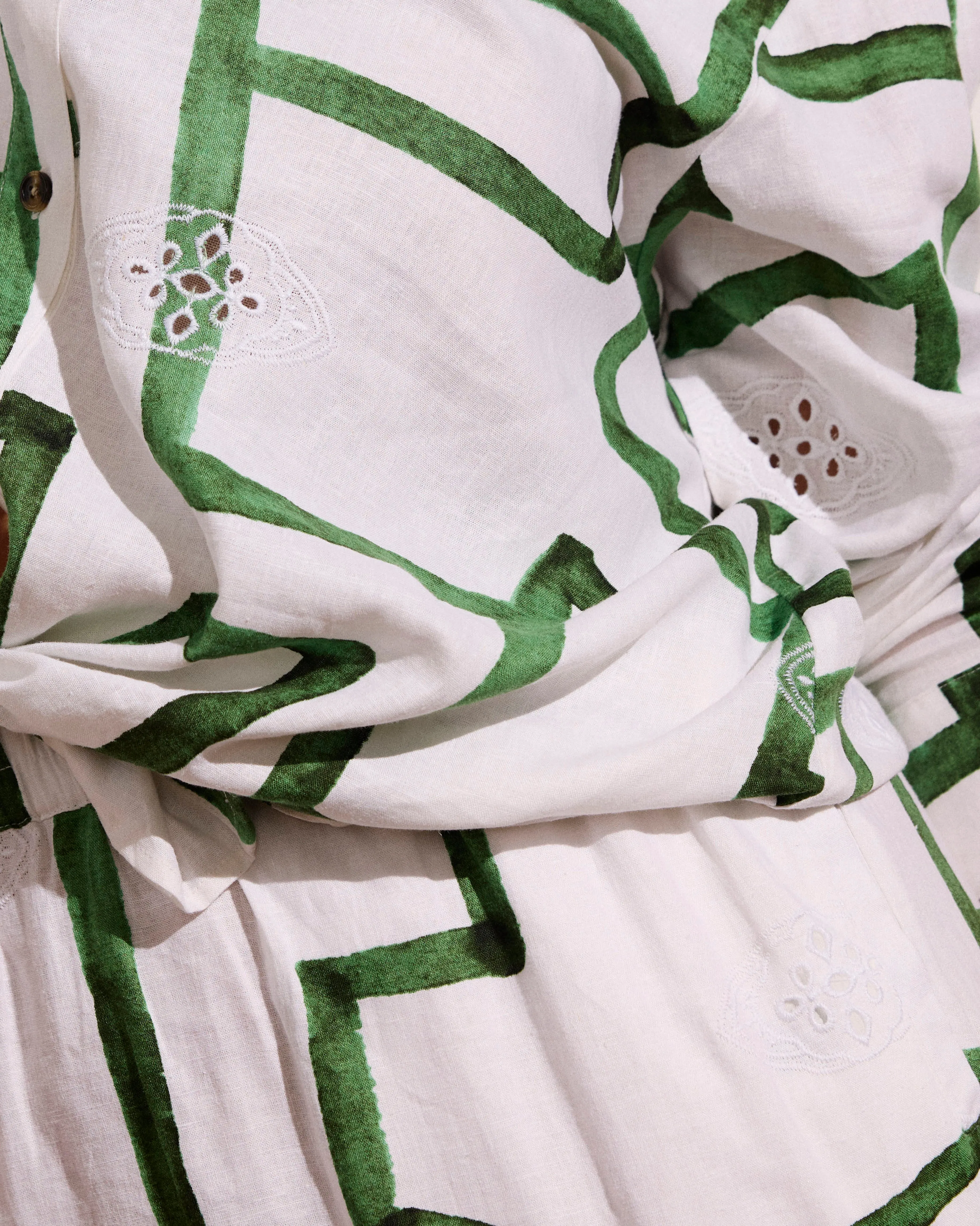 Iris Linen Blend Easy Pull-On Pants - Green Paint Print sold by Universal Standard product image thumbnail 4