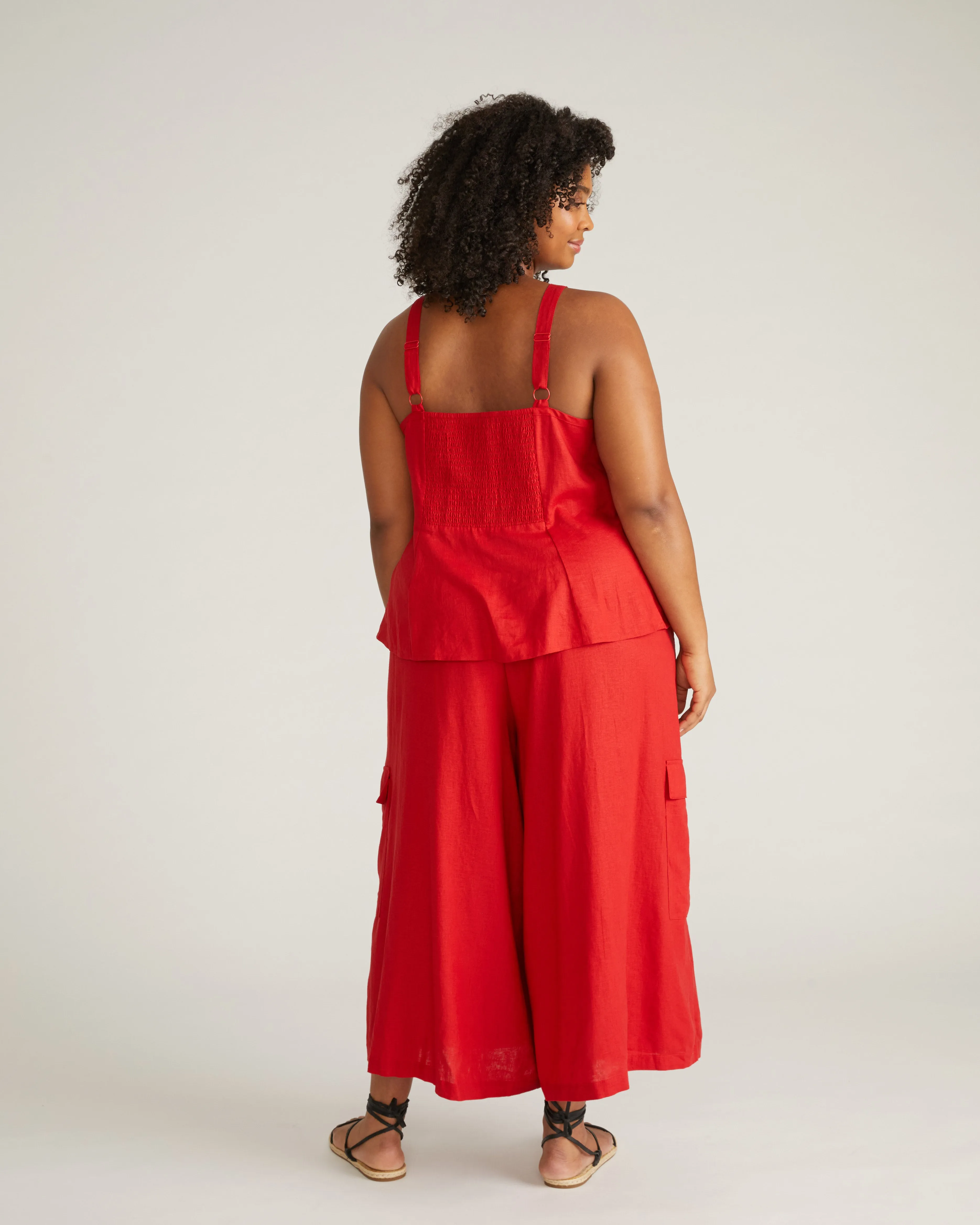 Palazzo Cargo Linen Blend Pant - Ruby Red sold by Universal Standard product image thumbnail 3