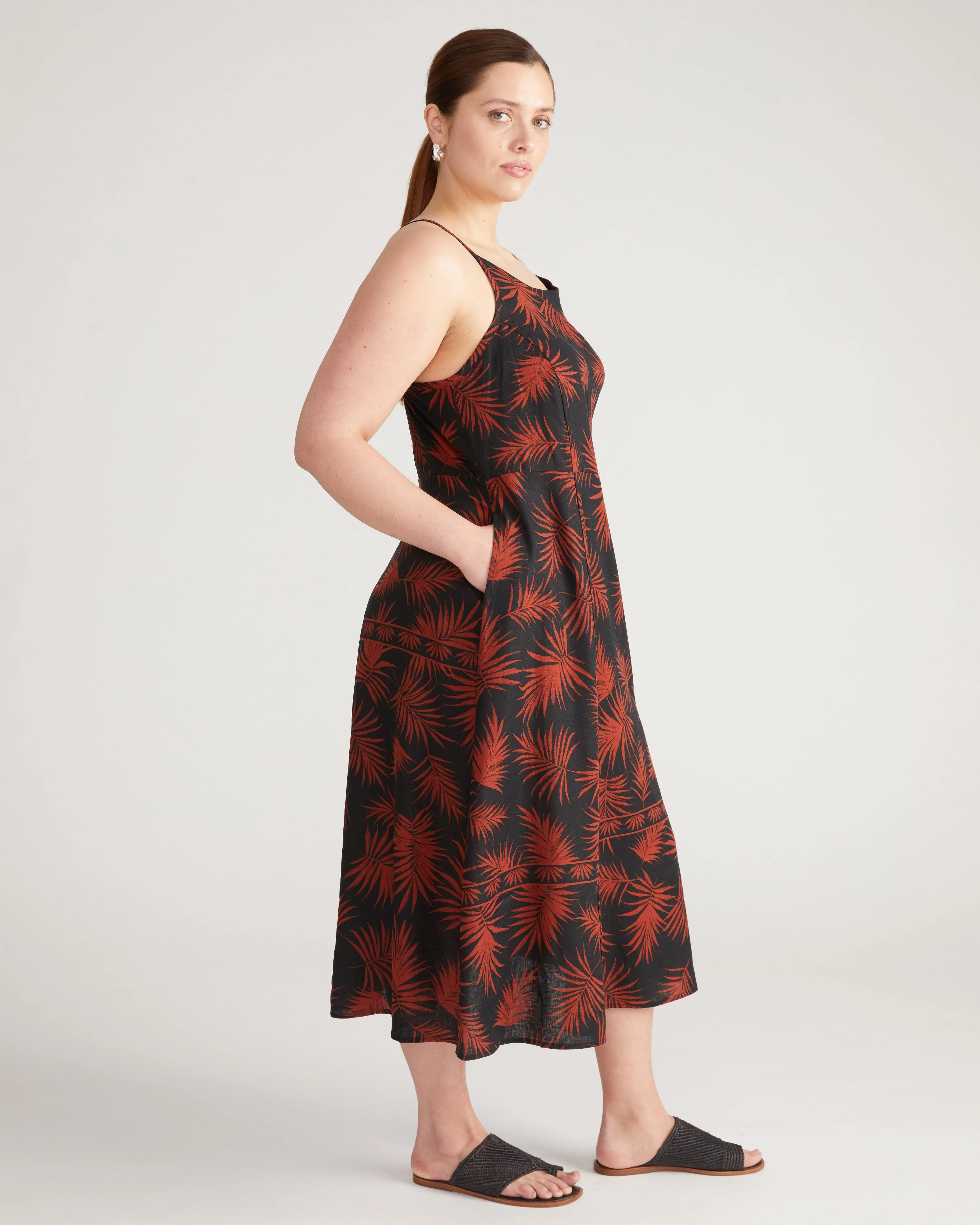 Kuki Linen Blend Midi Dress - Bohem Print sold by Universal Standard product image thumbnail 3