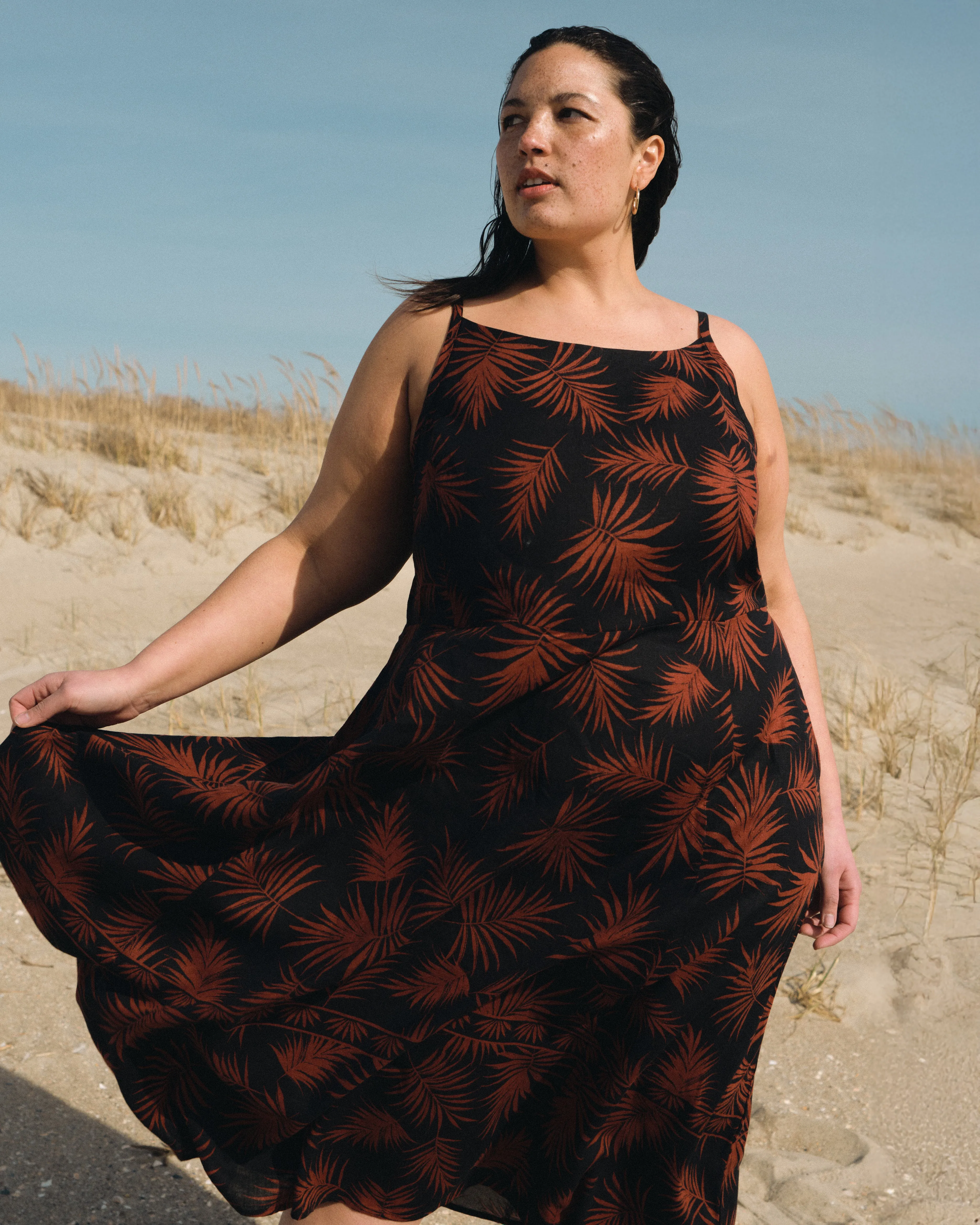 Kuki Linen Blend Midi Dress - Bohem Print sold by Universal Standard