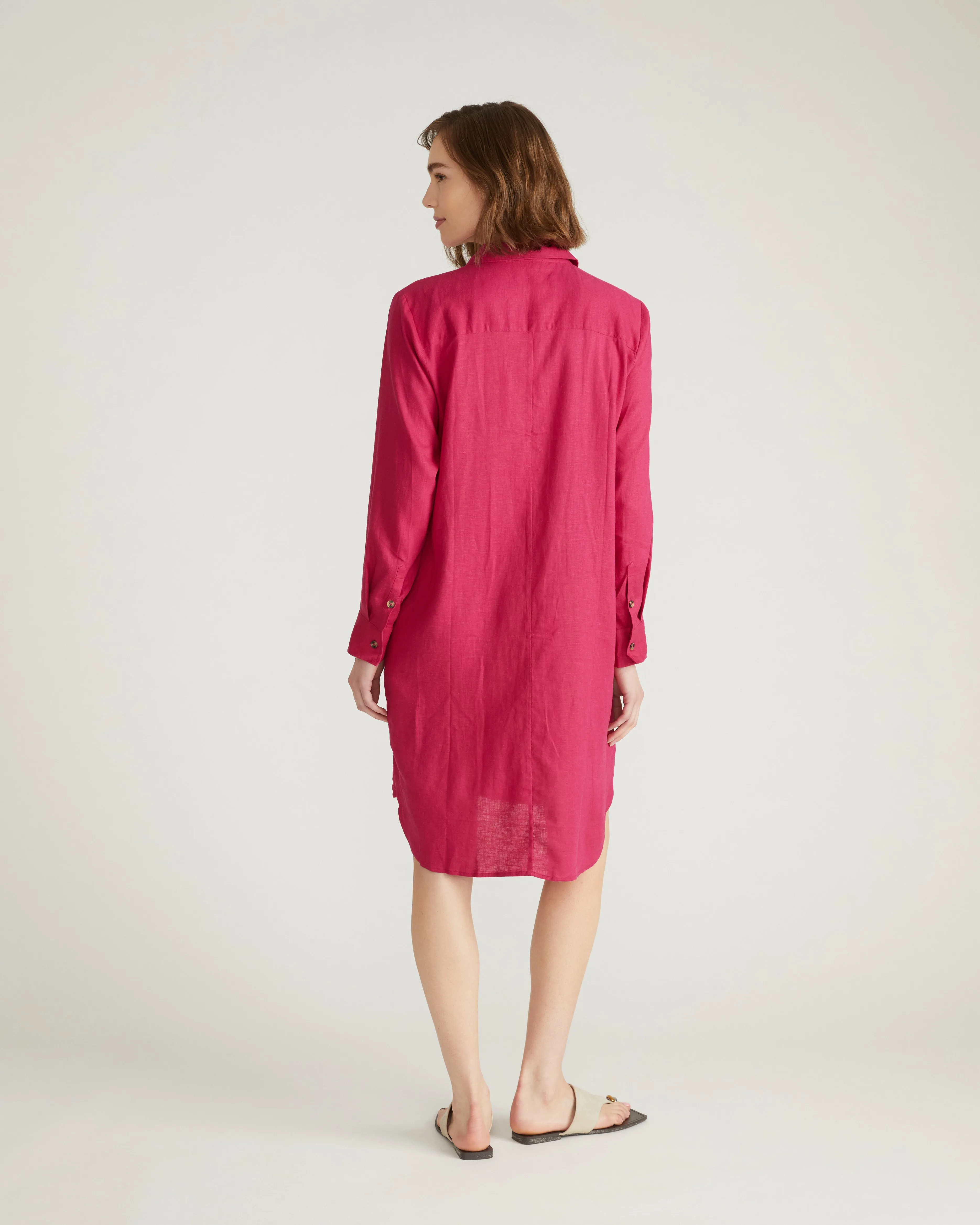 Seaside Linen Blend Shirtdress - Cerise sold by Universal Standard product image thumbnail 3